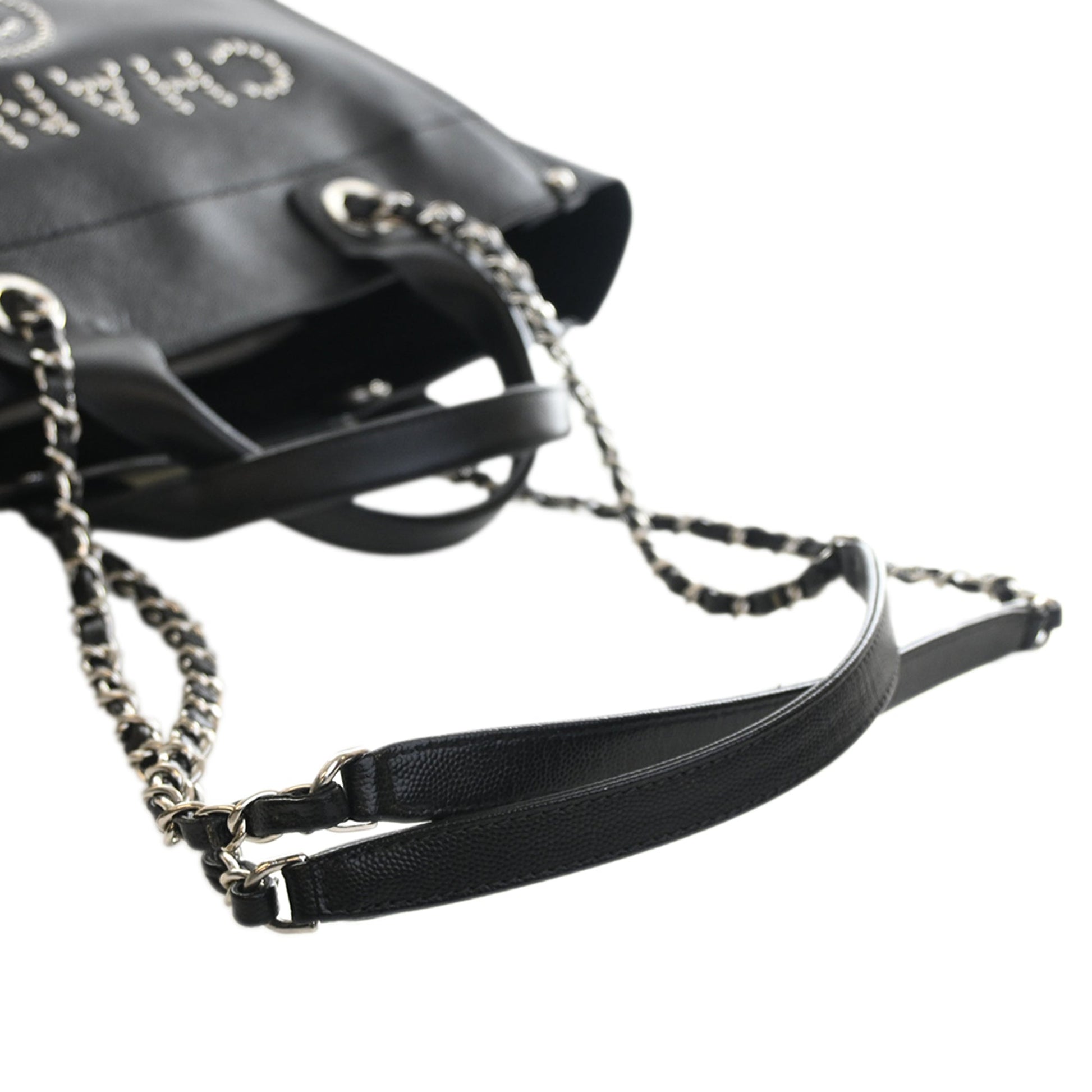 Chanel Small Caviar Studded Deauville Tote