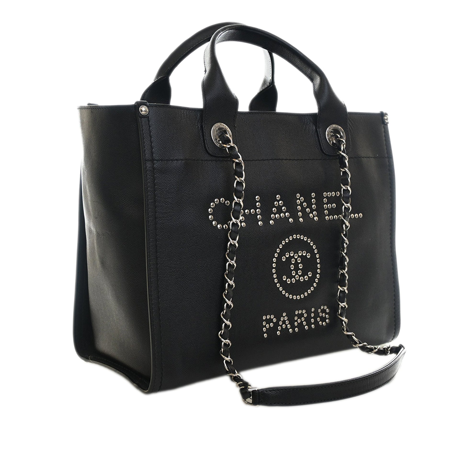Chanel Small Caviar Studded Deauville Tote