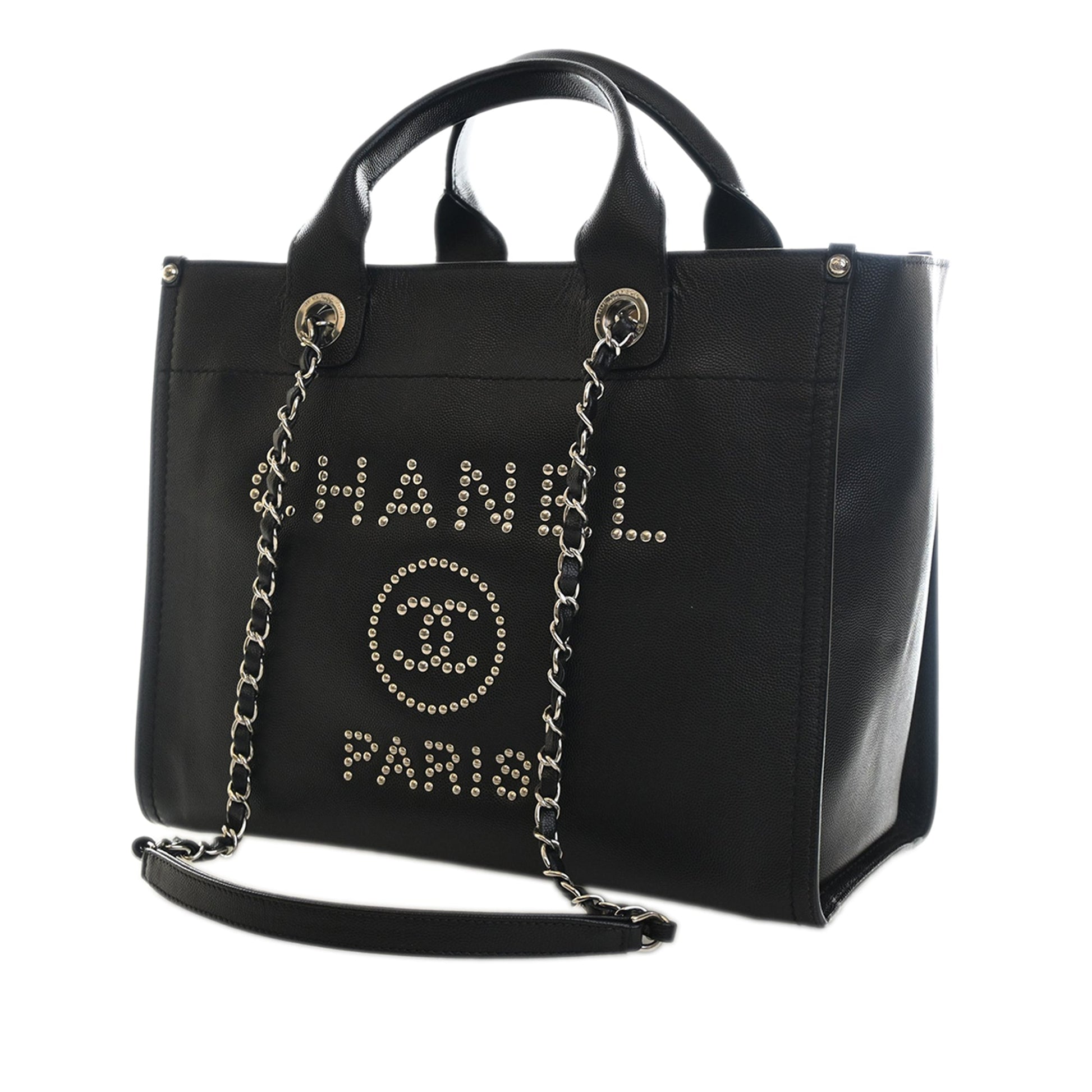 Chanel Small Caviar Studded Deauville Tote