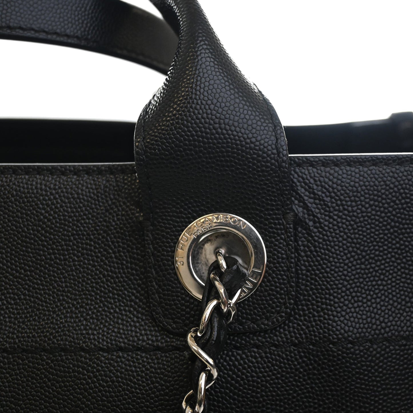 Chanel Small Caviar Studded Deauville Tote