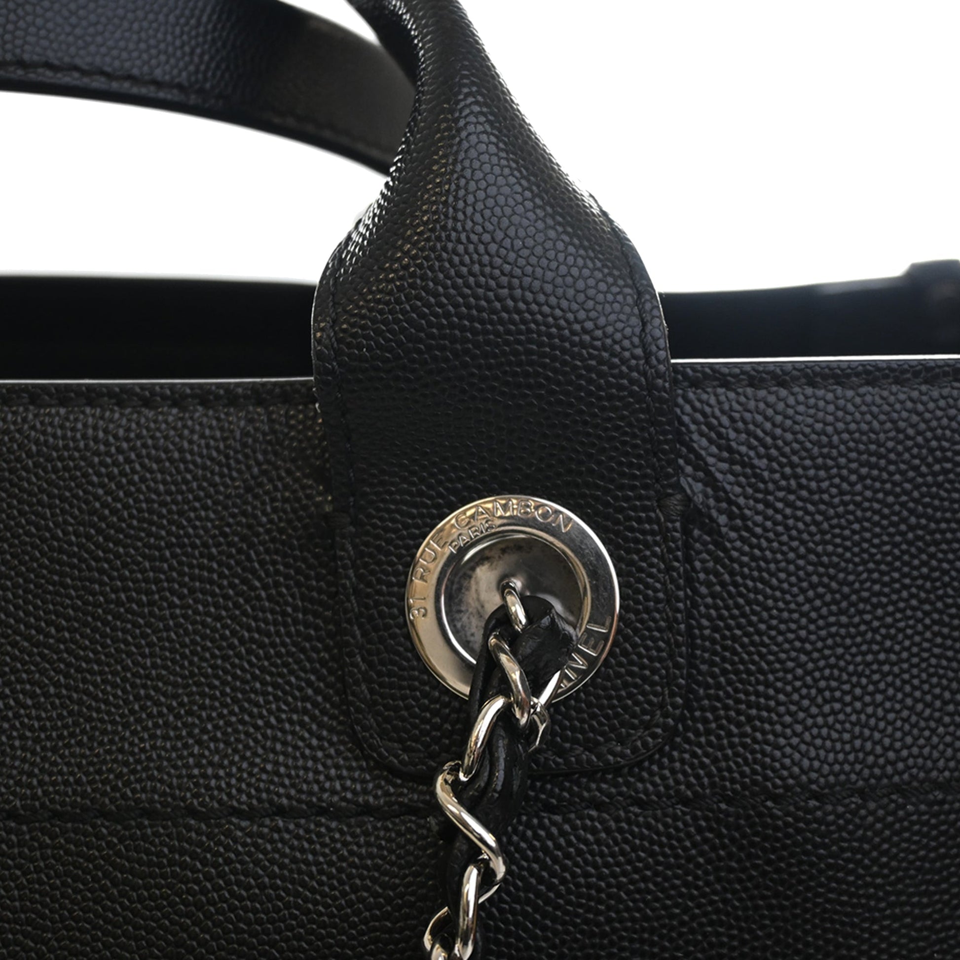 Chanel Small Caviar Studded Deauville Tote