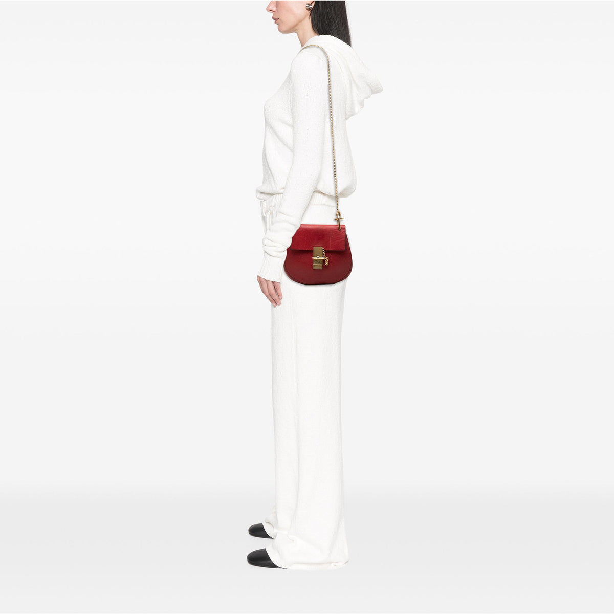 Chloé Small Smooth and Grained Calfskin Drew Crossbody