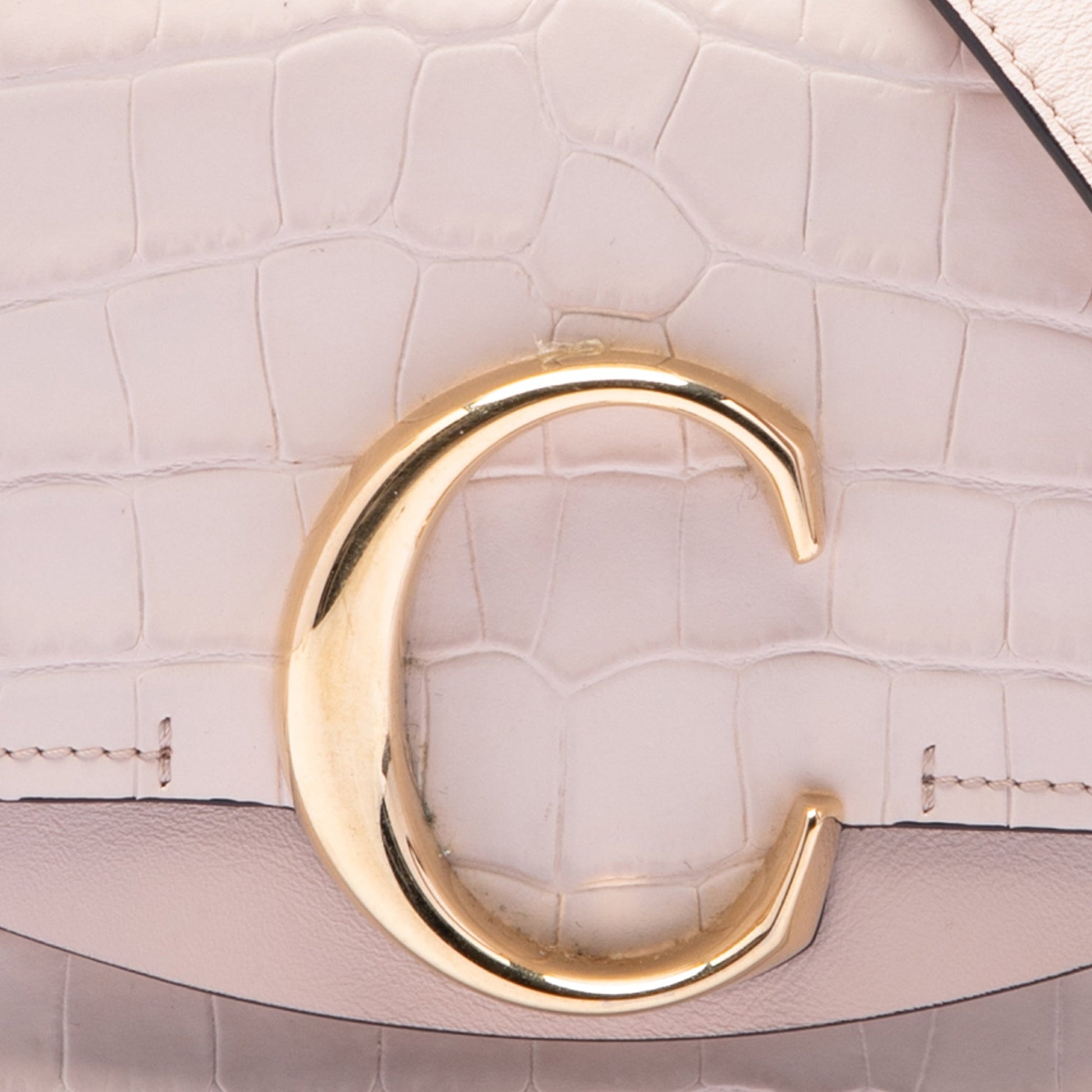Chloé Mini Croc Embossed Calfskin C Satchel