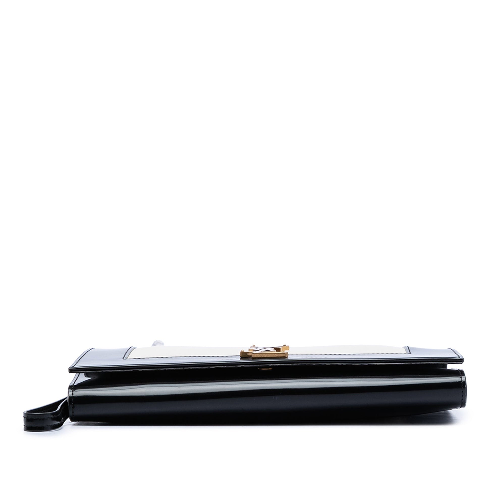 Saint Laurent Brushed Leather Trimmed Lambskin Cassandre Flap Pouch