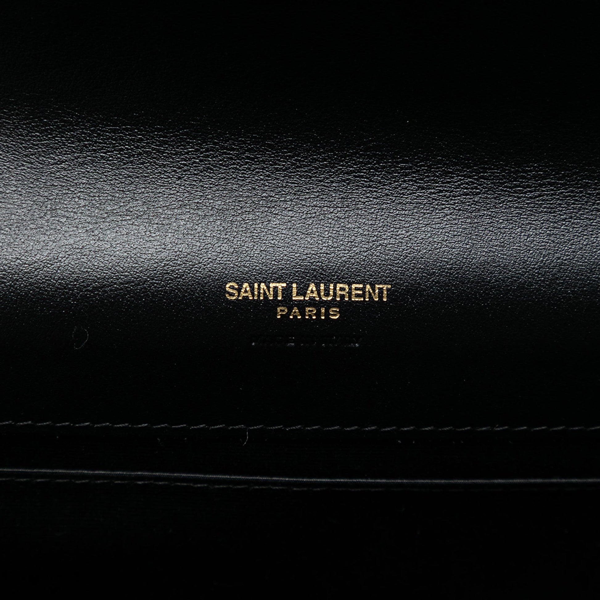 Saint Laurent Brushed Leather Trimmed Lambskin Cassandre Flap Pouch