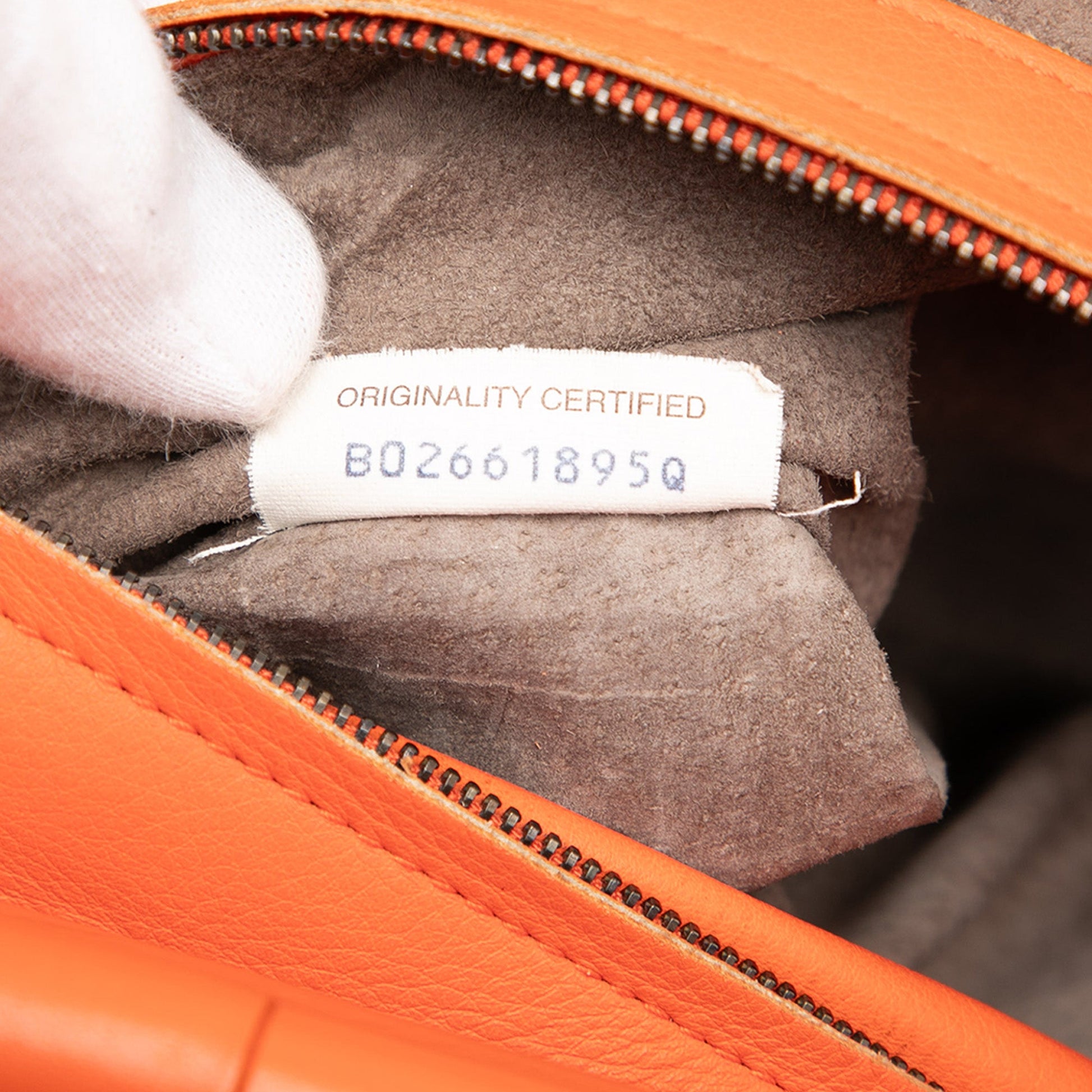 Bottega Veneta Leather Intrecciato Frame Top Handle Bag