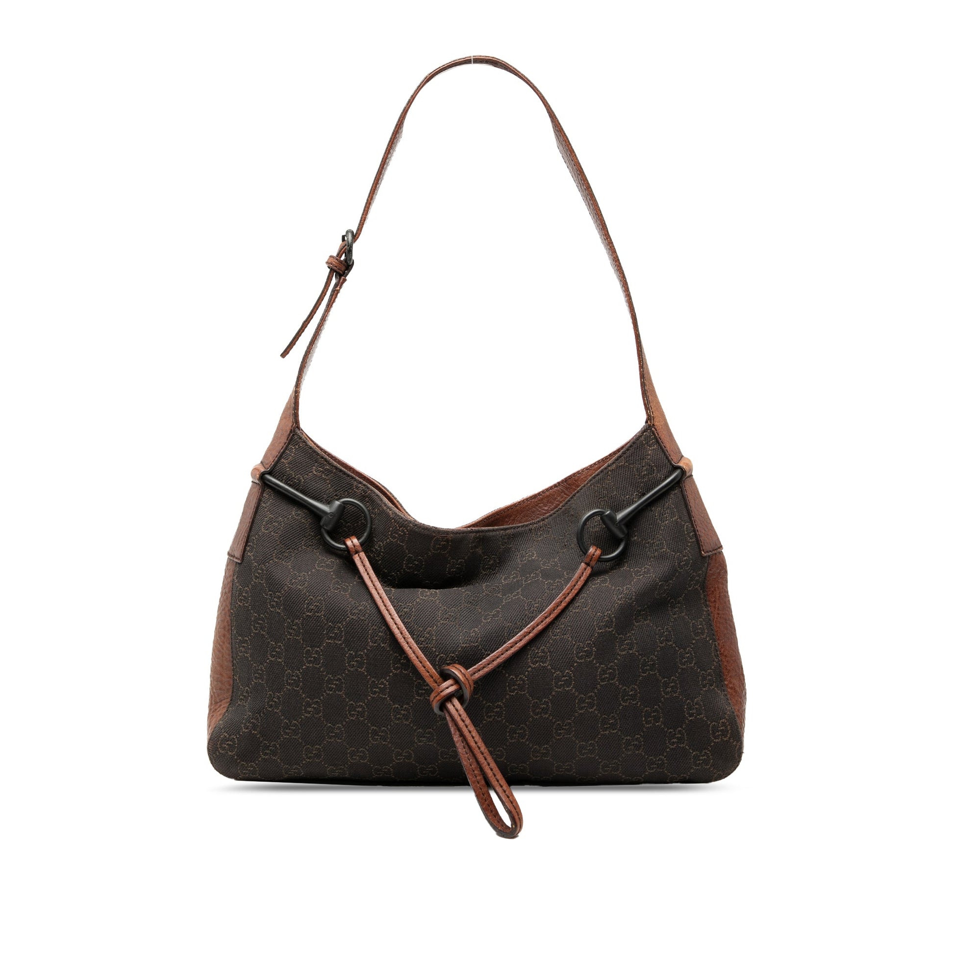 Gucci GG Denim Horsebit Shoulder Bag