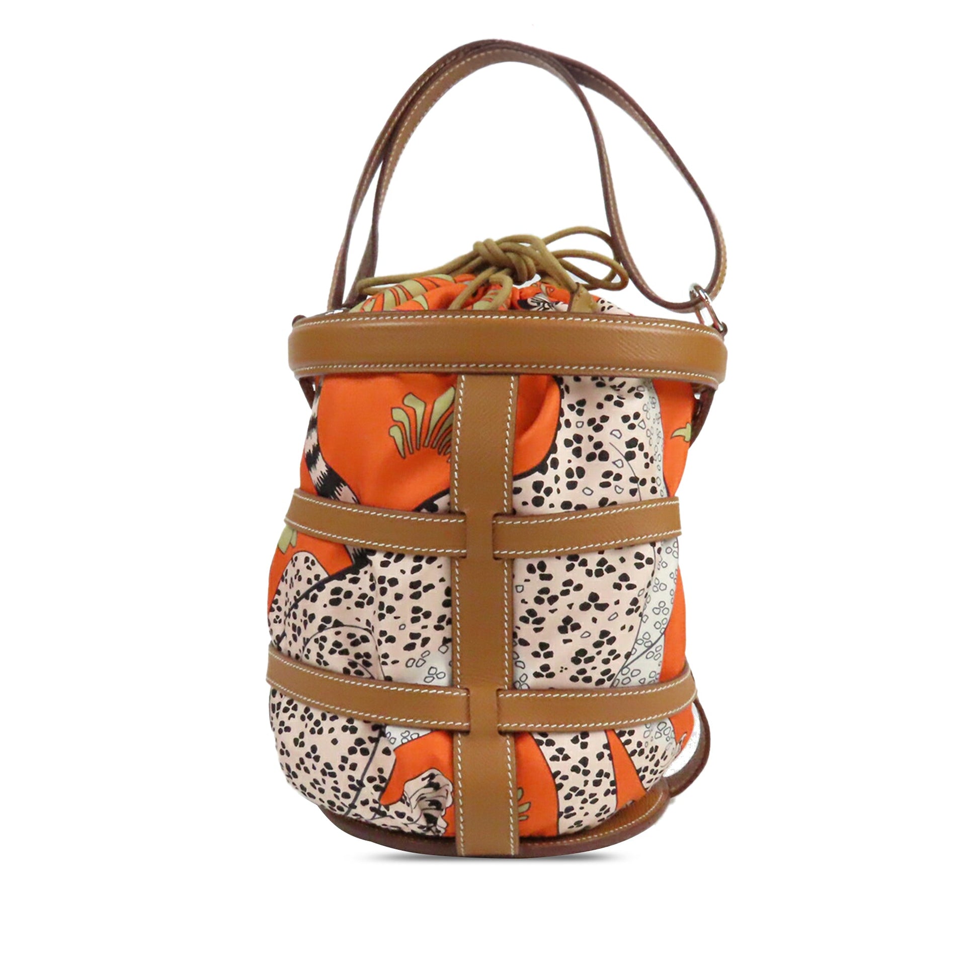 Hermès Les Leopards Silk and Epsom Sac Musardine