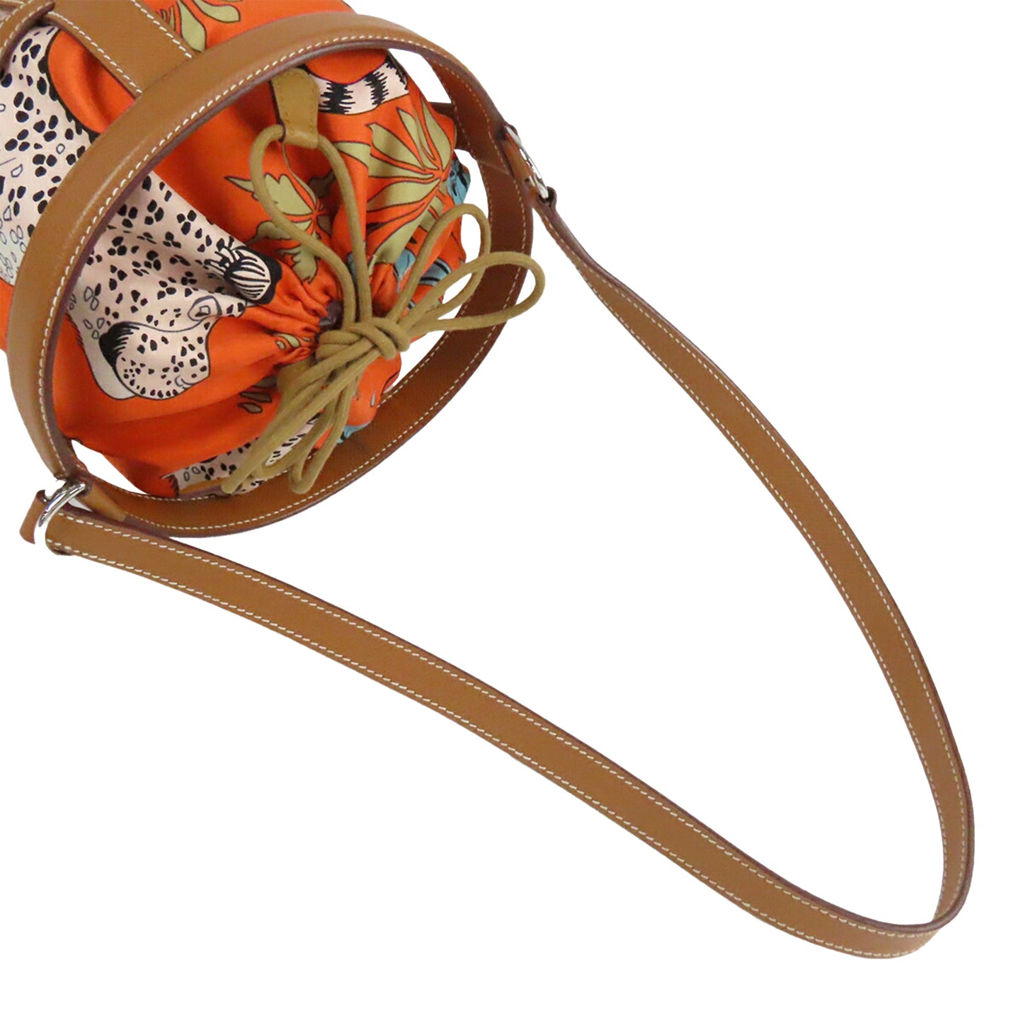 Hermès Les Leopards Silk and Epsom Sac Musardine