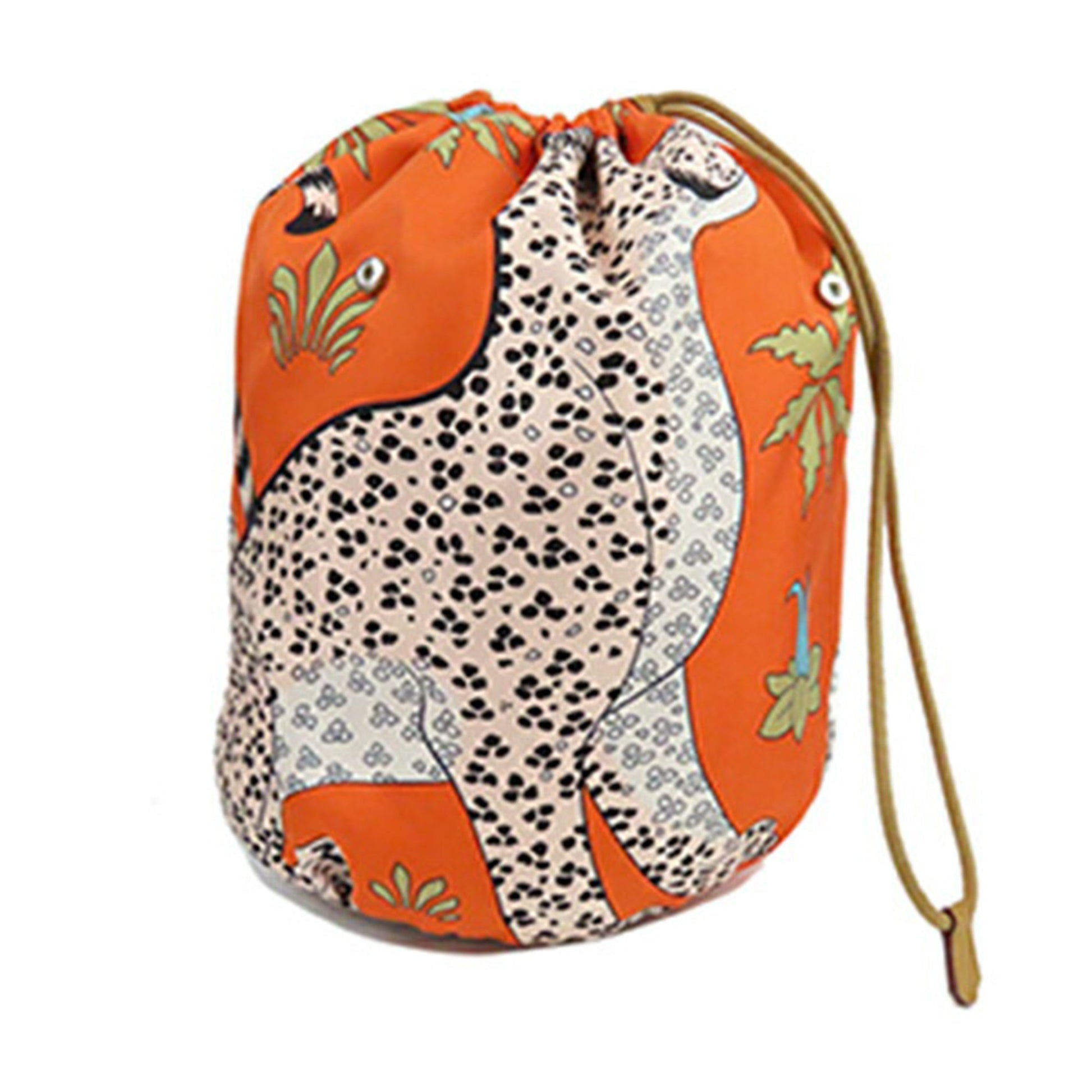 Hermès Les Leopards Silk and Epsom Sac Musardine