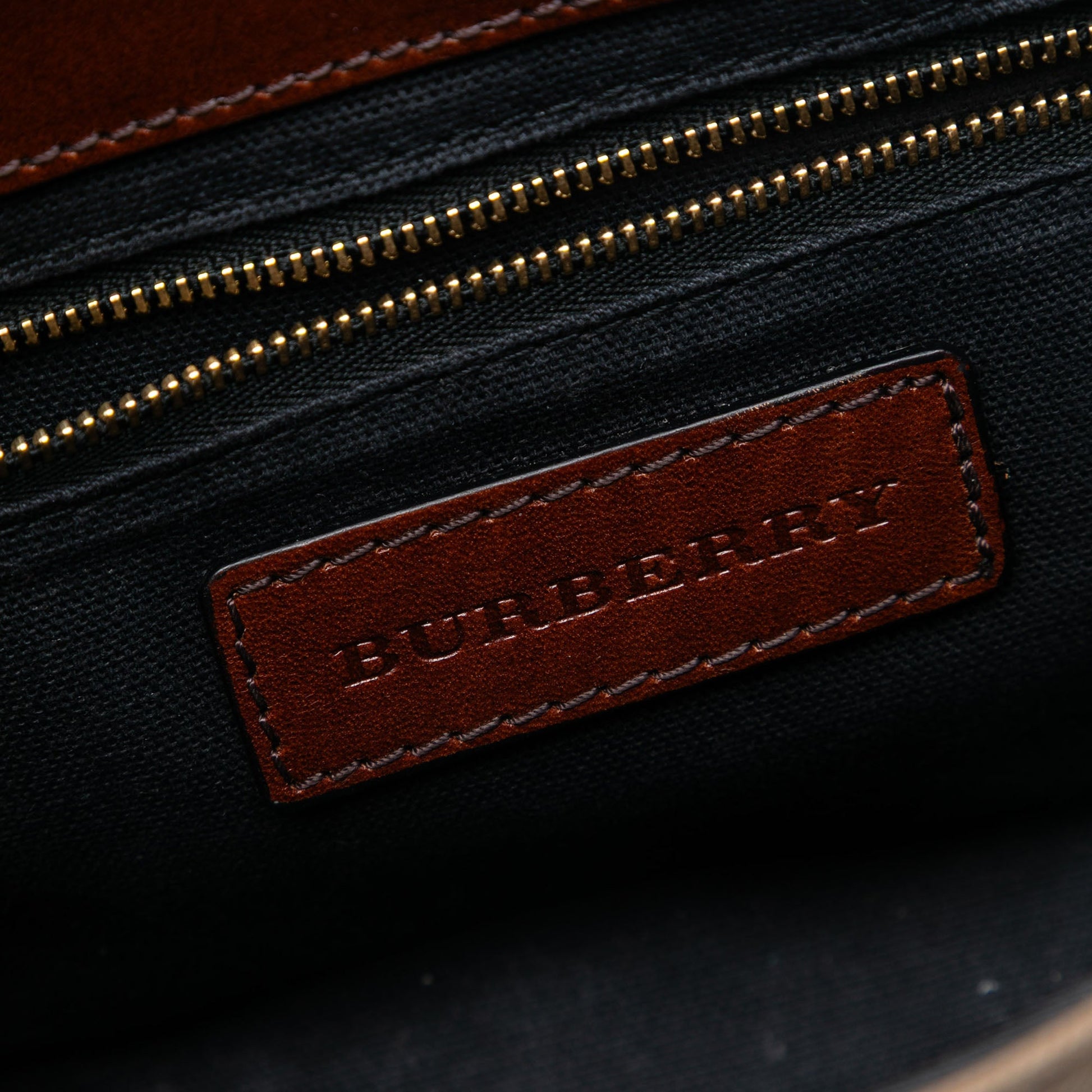 Burberry Leather and House Check Canvas Bridle Abbott Crossbody