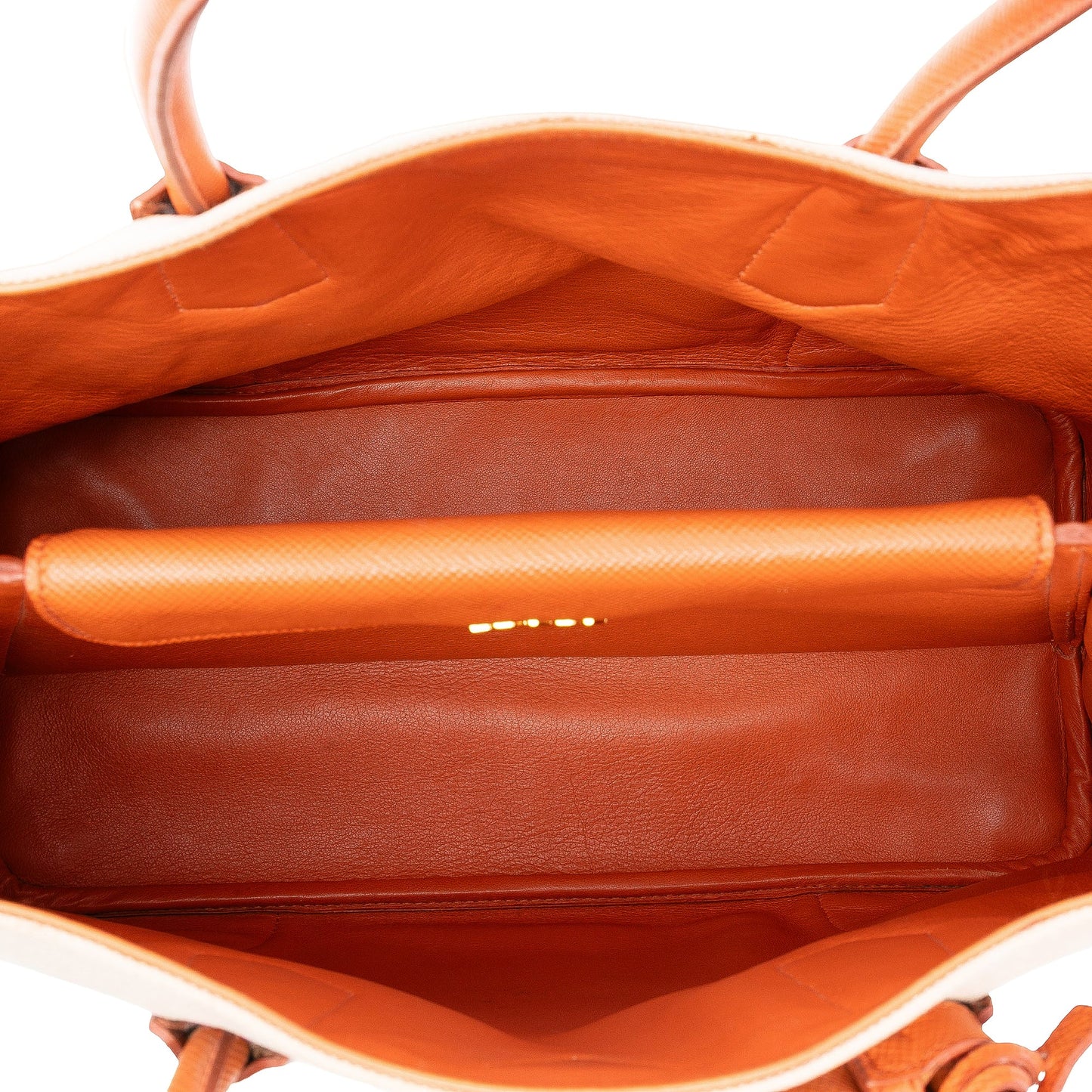 Prada Large Saffiano Trimmed Canapa Double Satchel