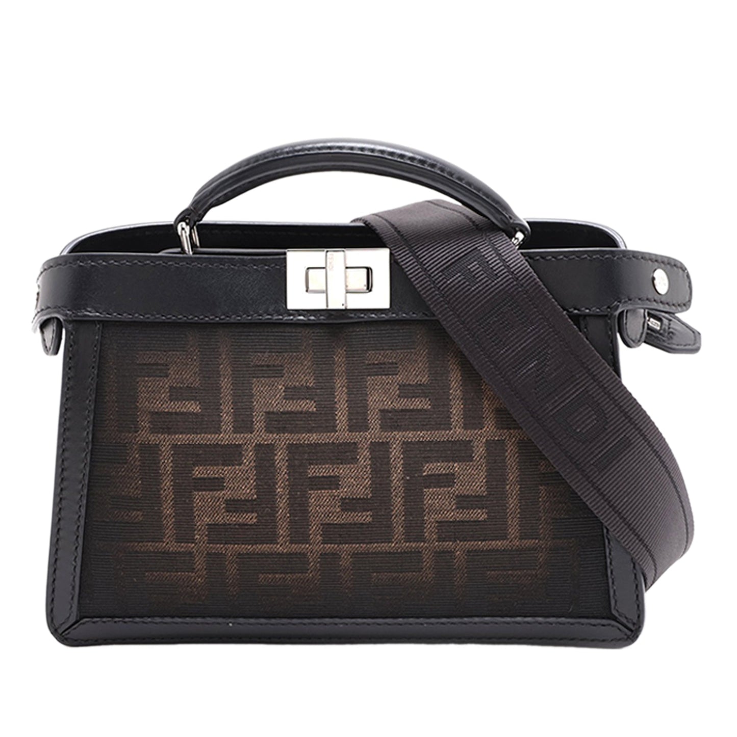 Fendi Mini Zucca Canvas Peekaboo ISeeU Satchel