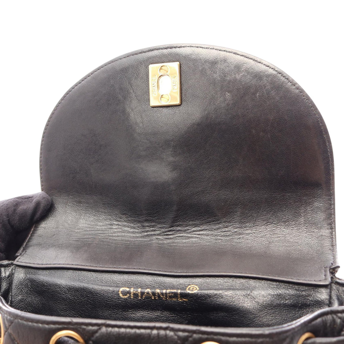 Chanel CC Quilted Lambskin Backpack — Black