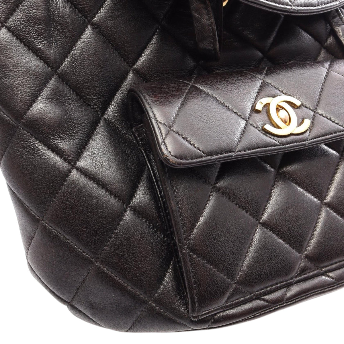 Chanel CC Quilted Lambskin Backpack — Black