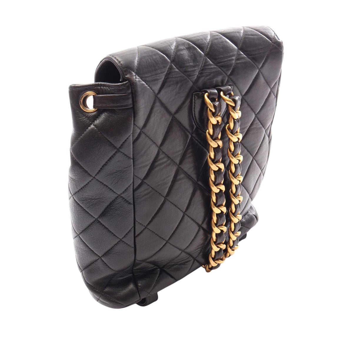 Chanel CC Quilted Lambskin Backpack — Black
