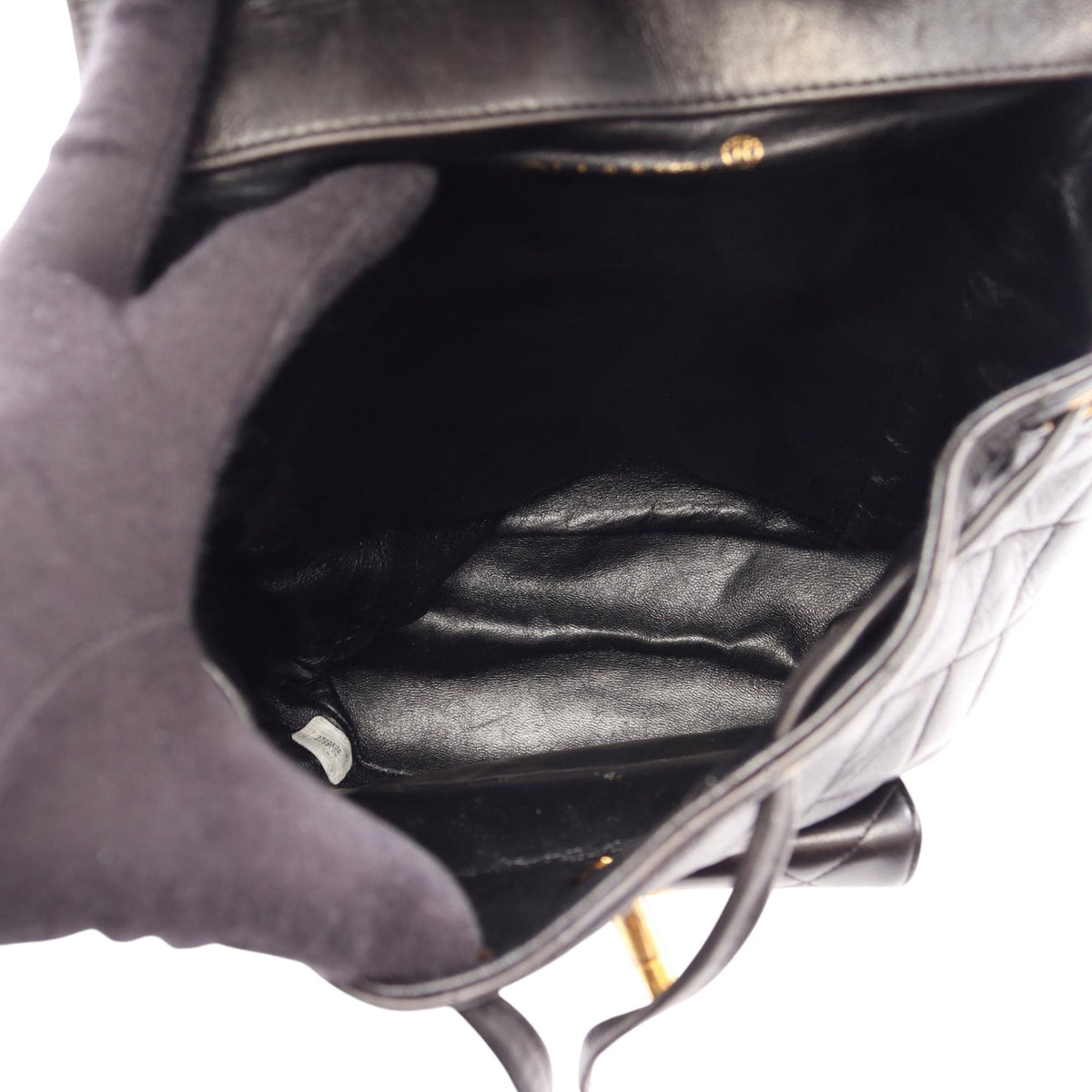 Chanel CC Quilted Lambskin Backpack — Black