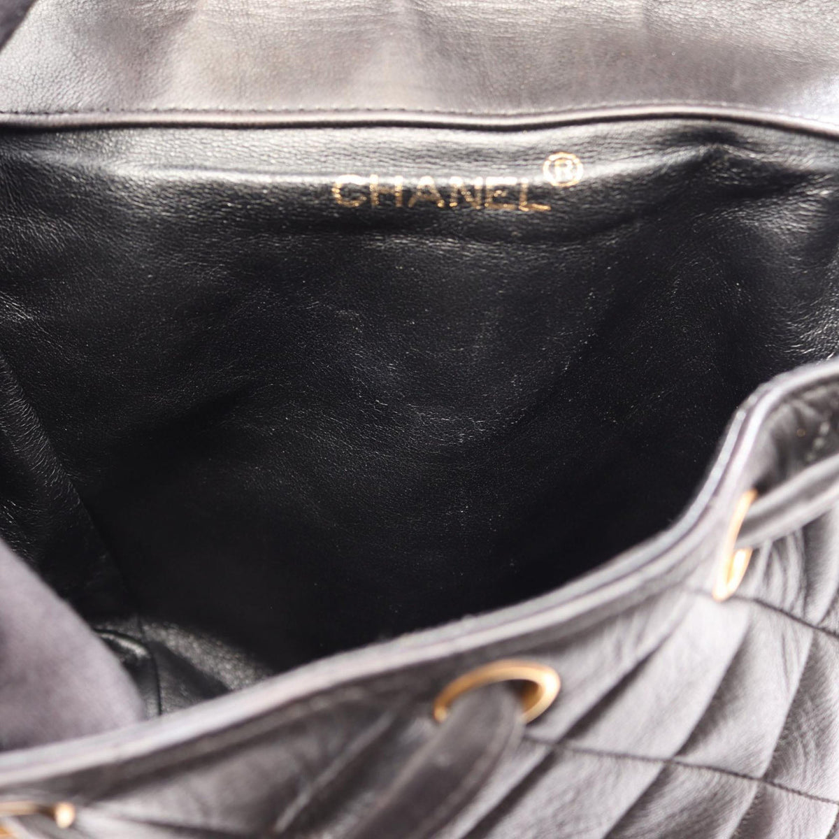 Chanel CC Quilted Lambskin Backpack — Black
