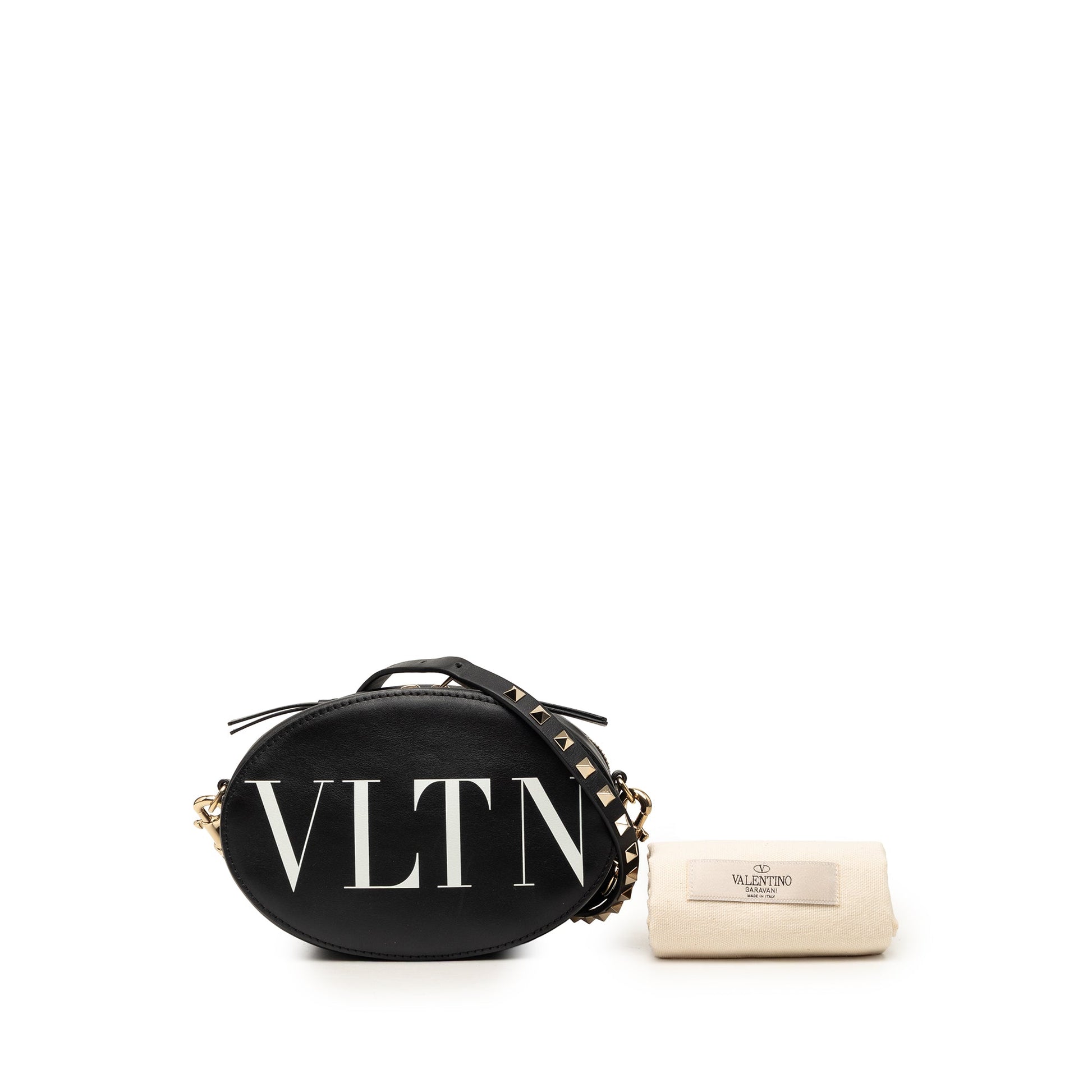 Valentino Calfskin Rockstud VLTN Oval Crossbody