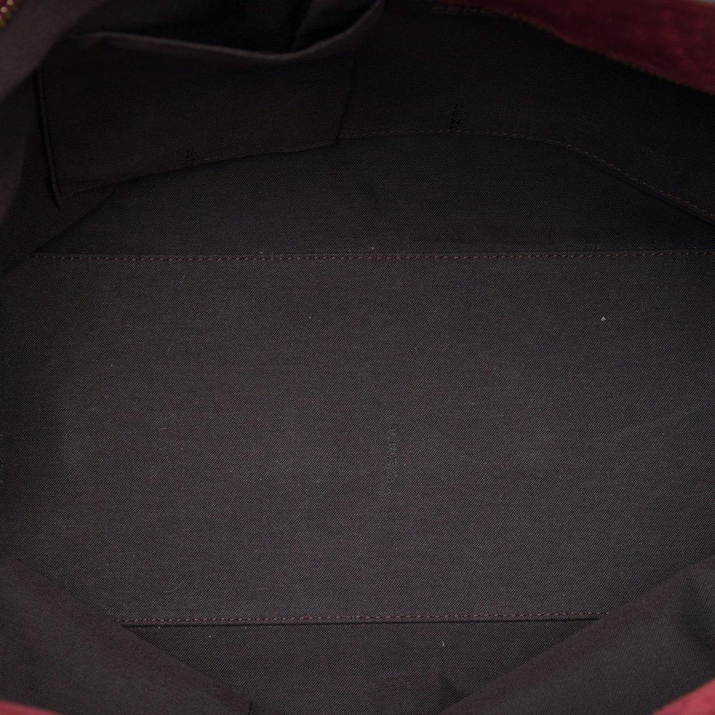 Fendi Large Pequin Canvas Satchel