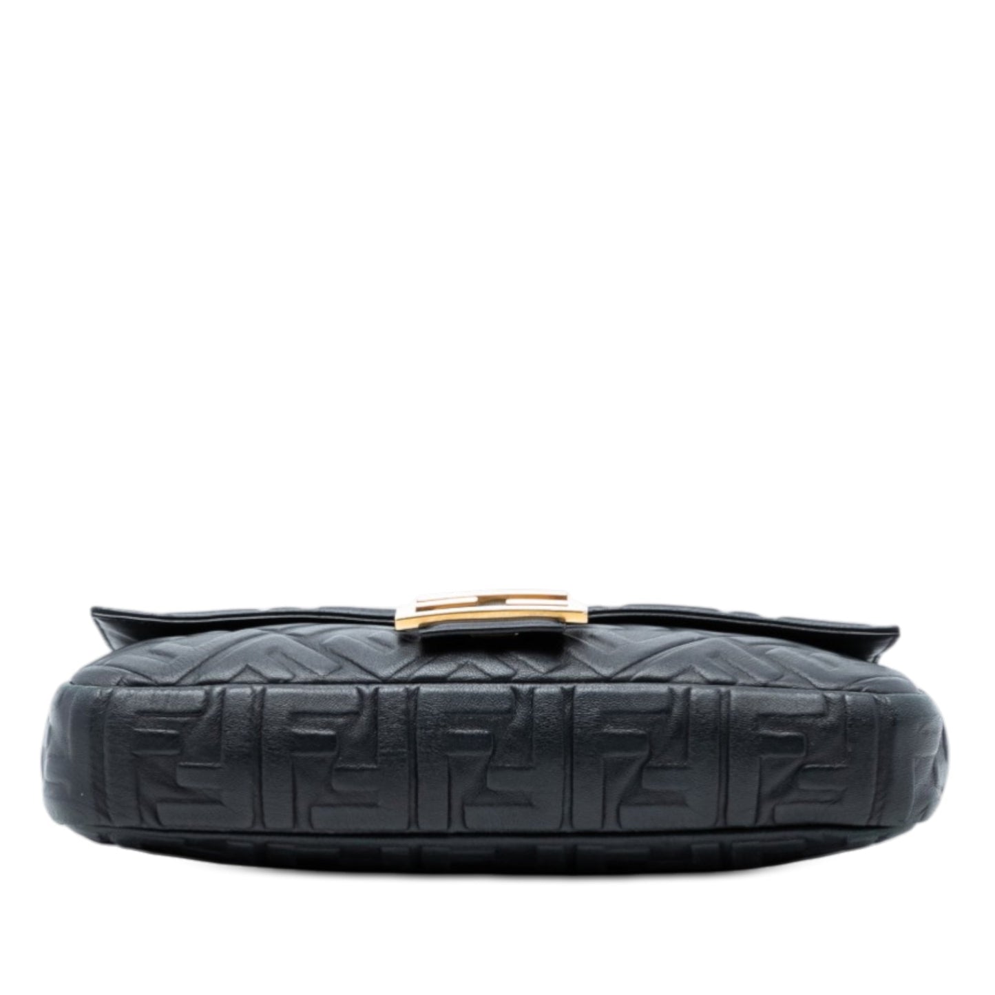 Large Zucca Embossed Leather Baguette Satchel