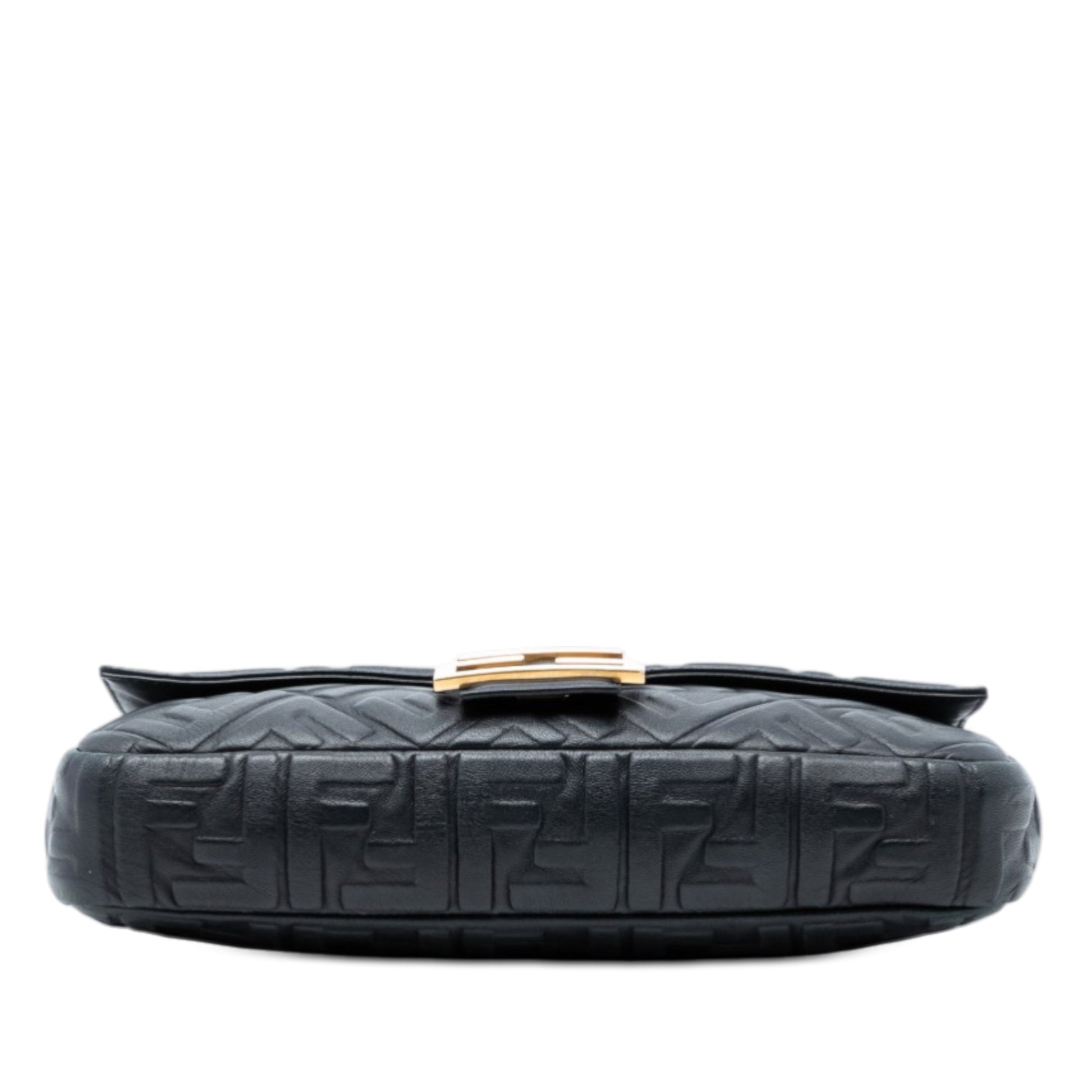 Large Zucca Embossed Leather Baguette Satchel