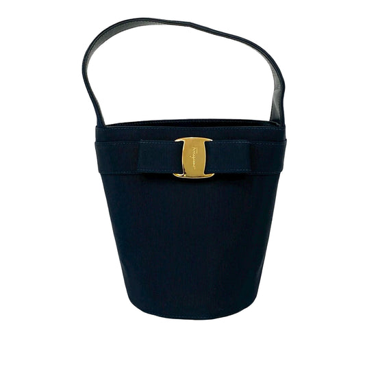 Ferragamo Canvas Vara Bow Bucket Bag