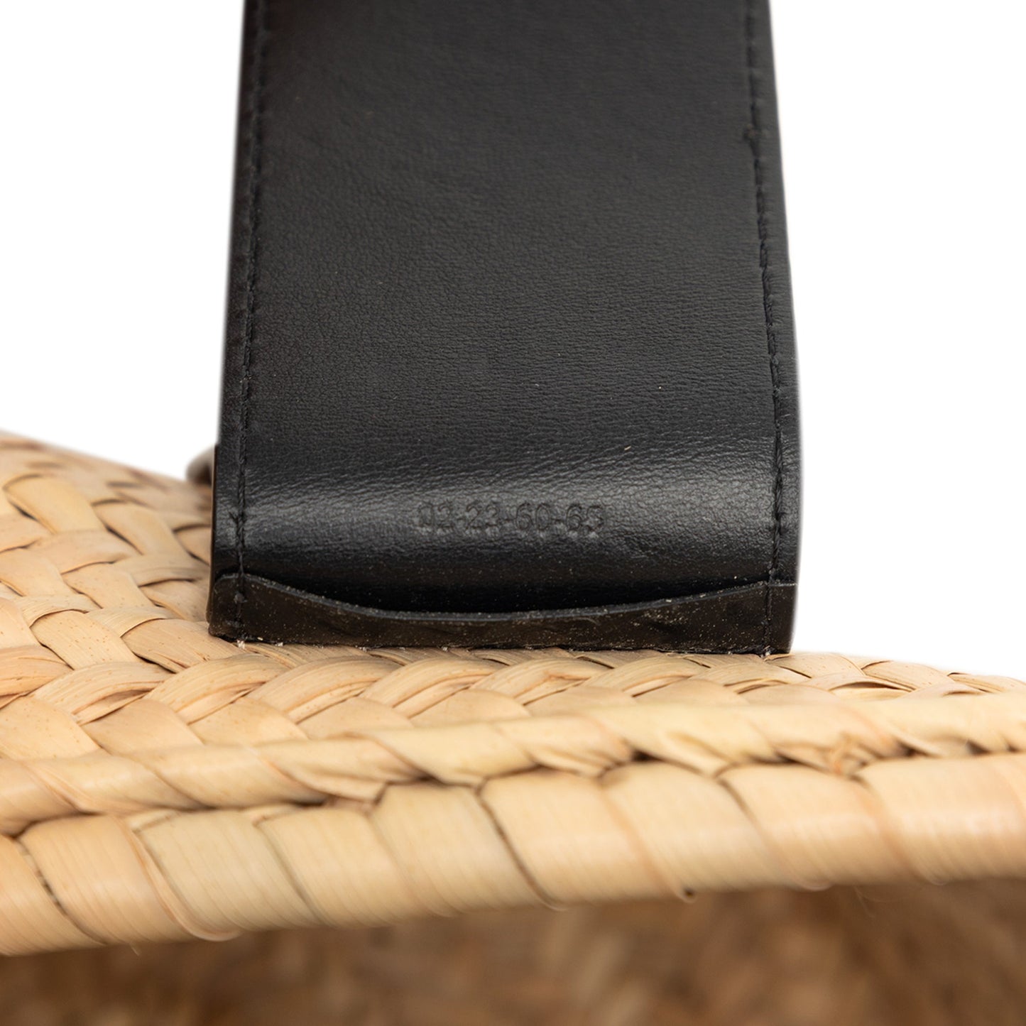 Medium Raffia and Smooth Calfskin Sense Basket Tote