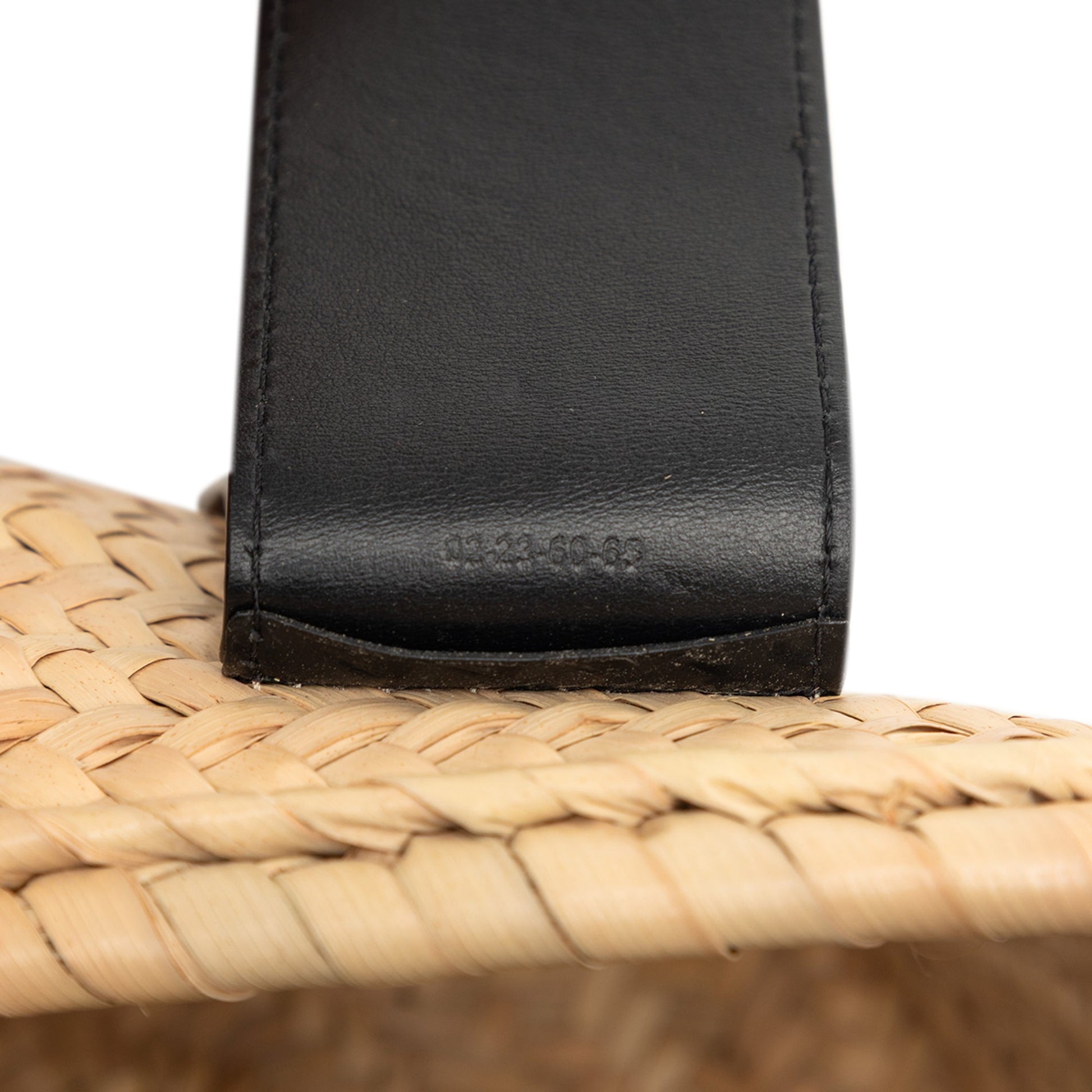 Medium Raffia and Smooth Calfskin Sense Basket Tote