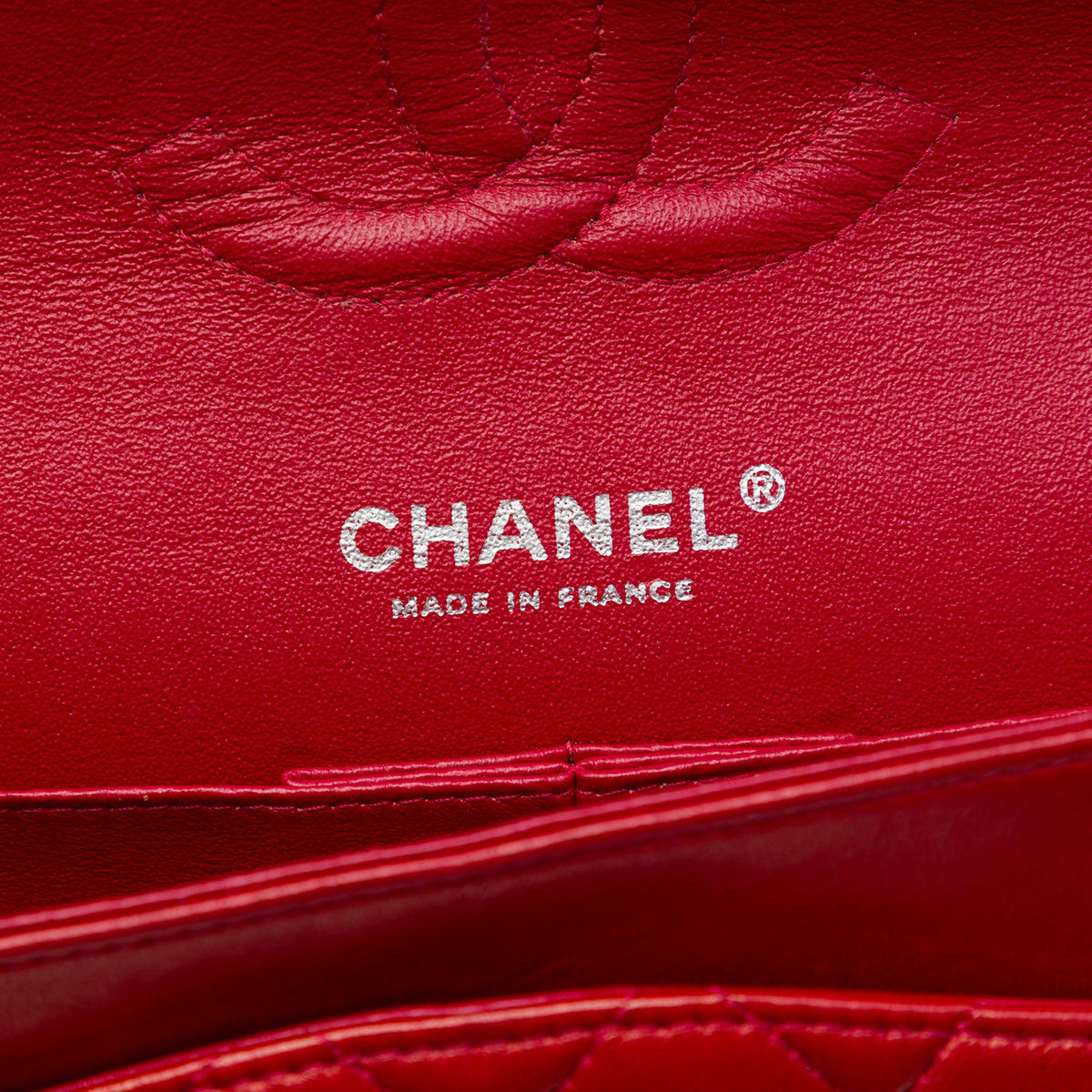Chanel Medium Classic Lambskin Double Flap — Red