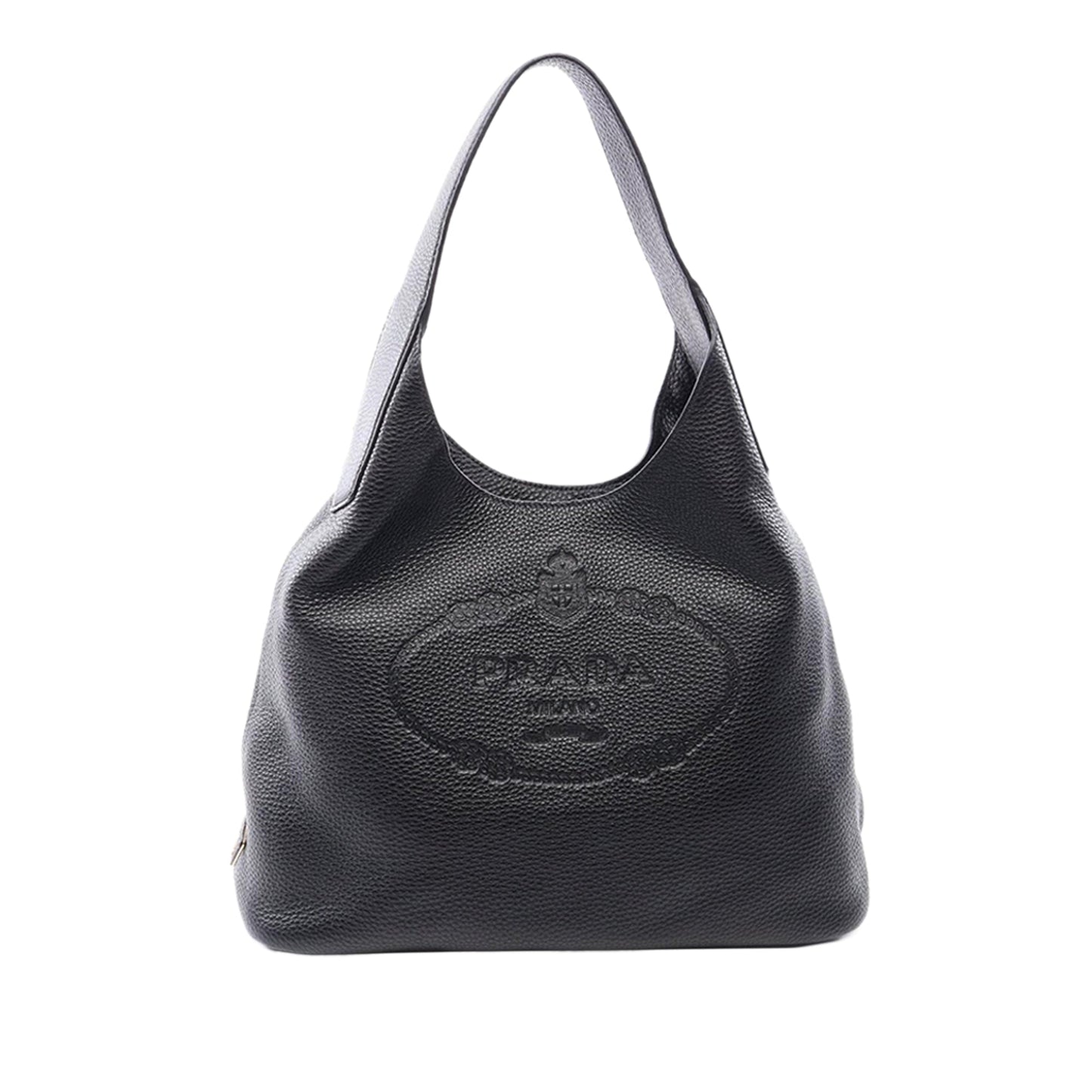 Prada Canapa Logo Vitello Daino Hobo