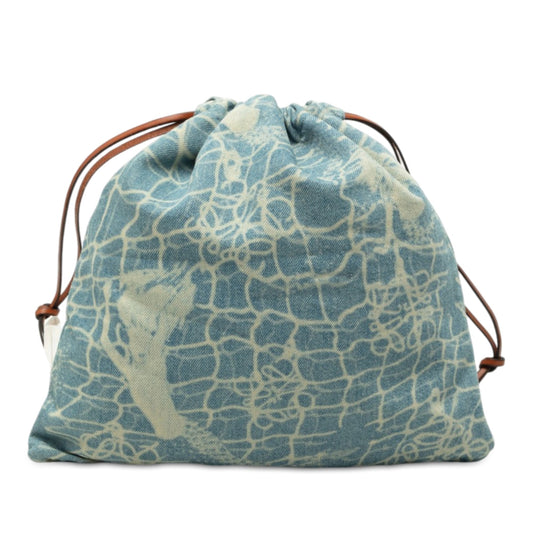LOEWE Paulas Ibiza Mermaid Denim Drawstring Bag