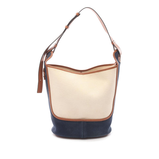 LOEWE Canvas and Leather Anagram Hobo Bag