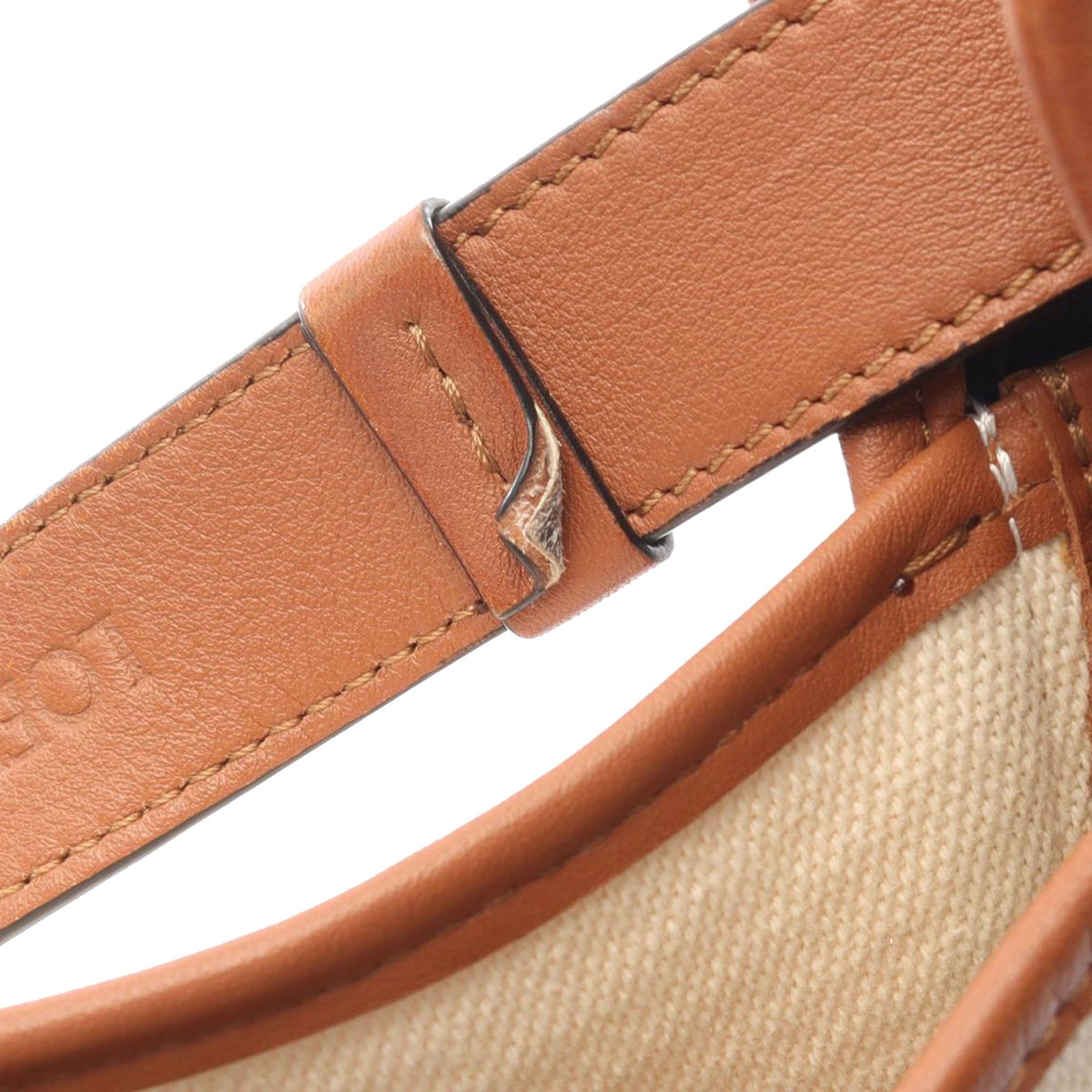 LOEWE Canvas and Leather Anagram Hobo Bag