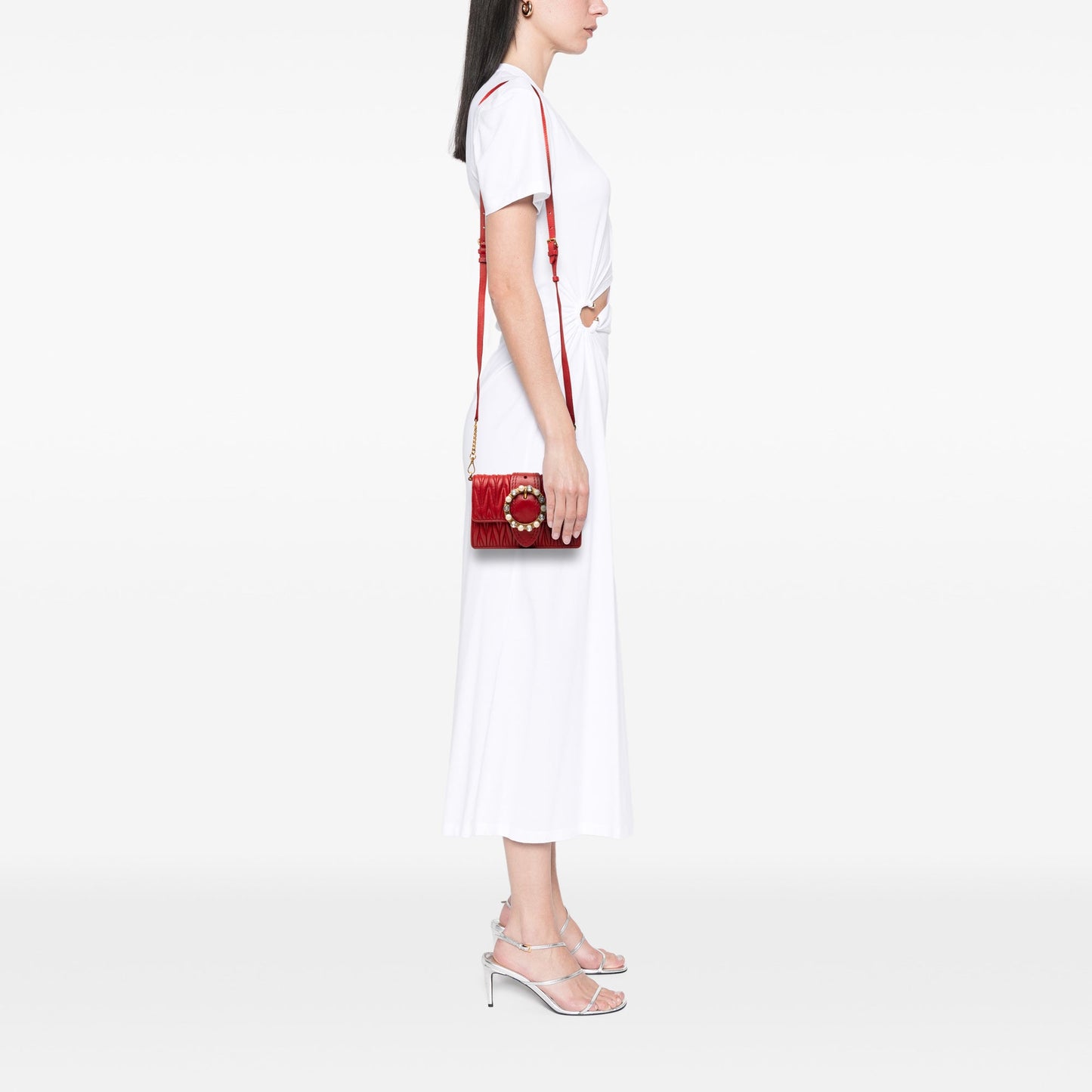 Miu Miu Matelasse Nappa Crystal Embellished Crossbody