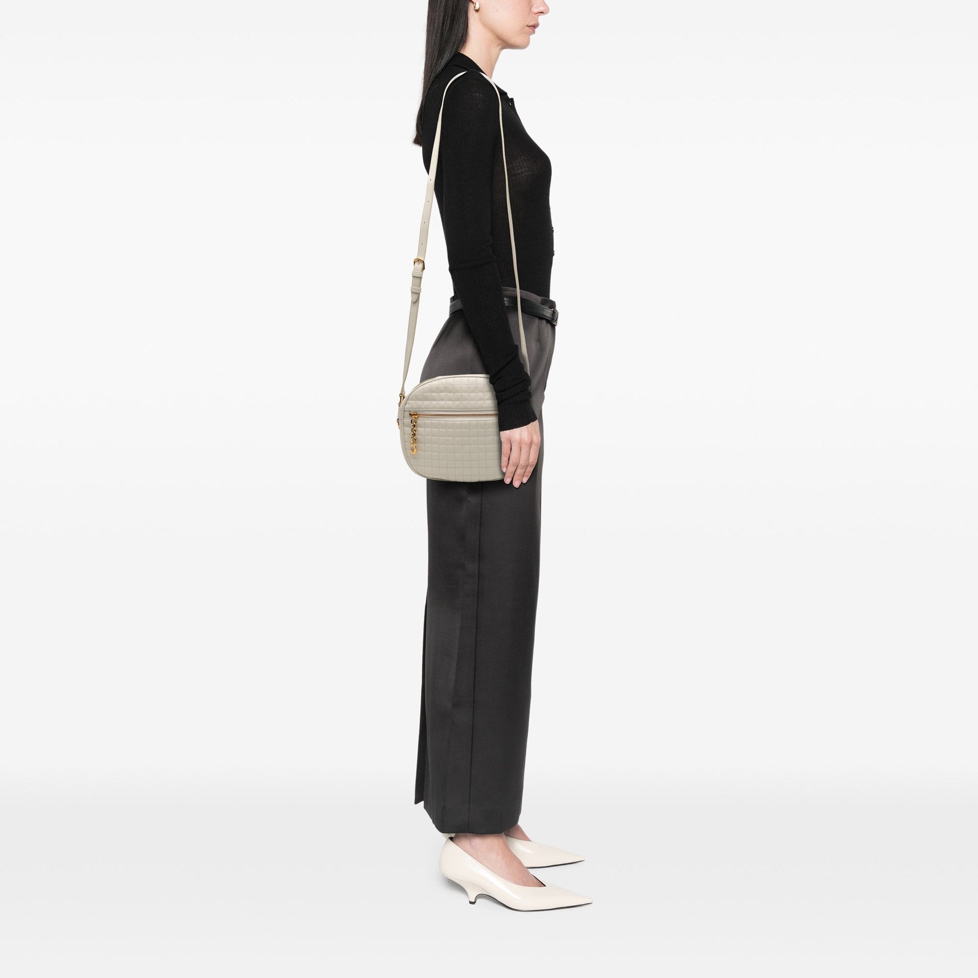 Celine Quilted Calfskin C Charm Crossbody