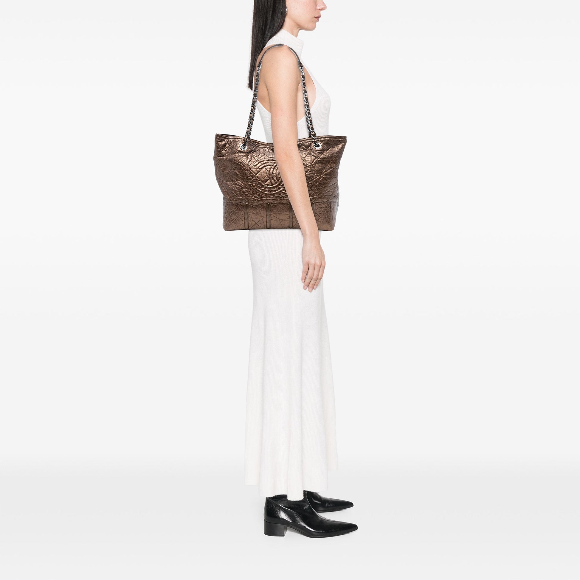 Chanel Distressed Calfskin Shopping In Moscow Tote