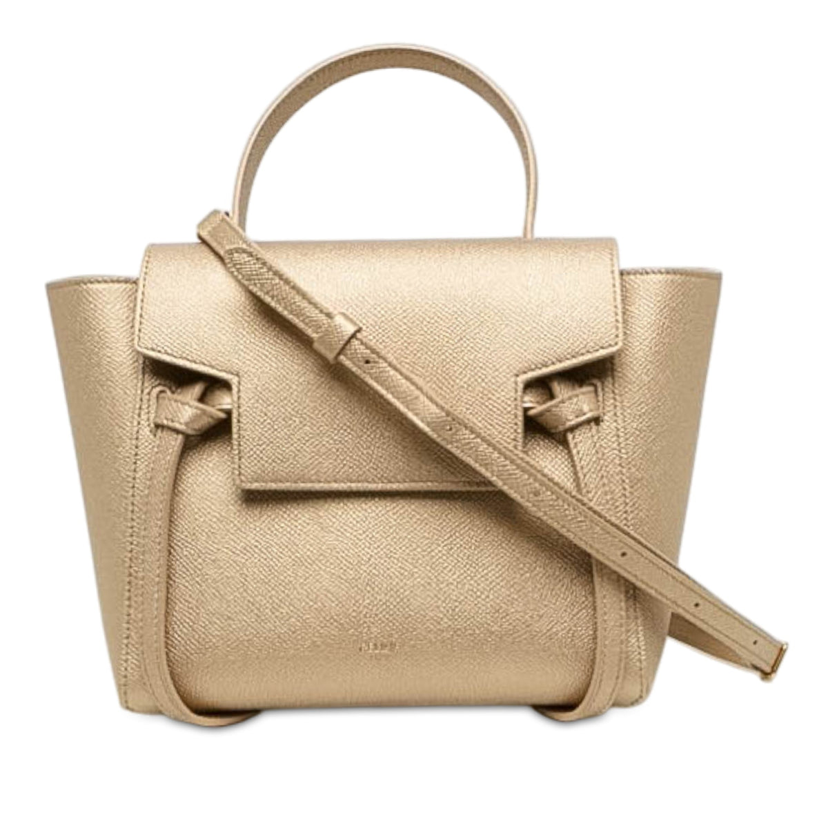 Celine Nano Grained Calfskin Belt Bag — Gold