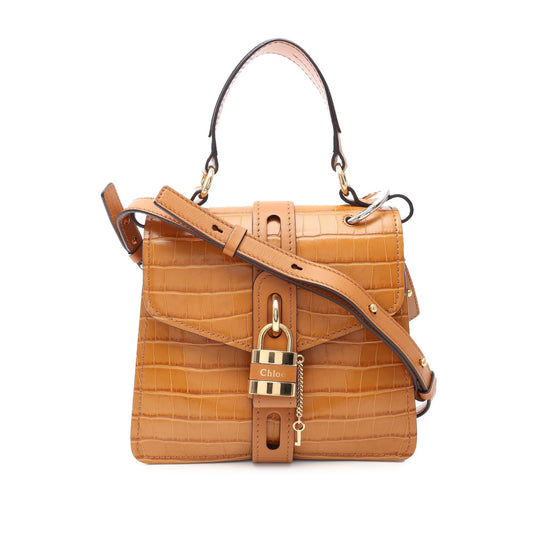 Chloé Crocodile Embossed Aby Satchel