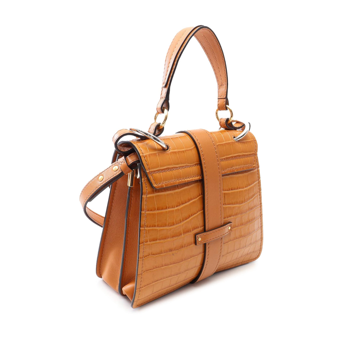 Chloé Crocodile Embossed Aby Satchel