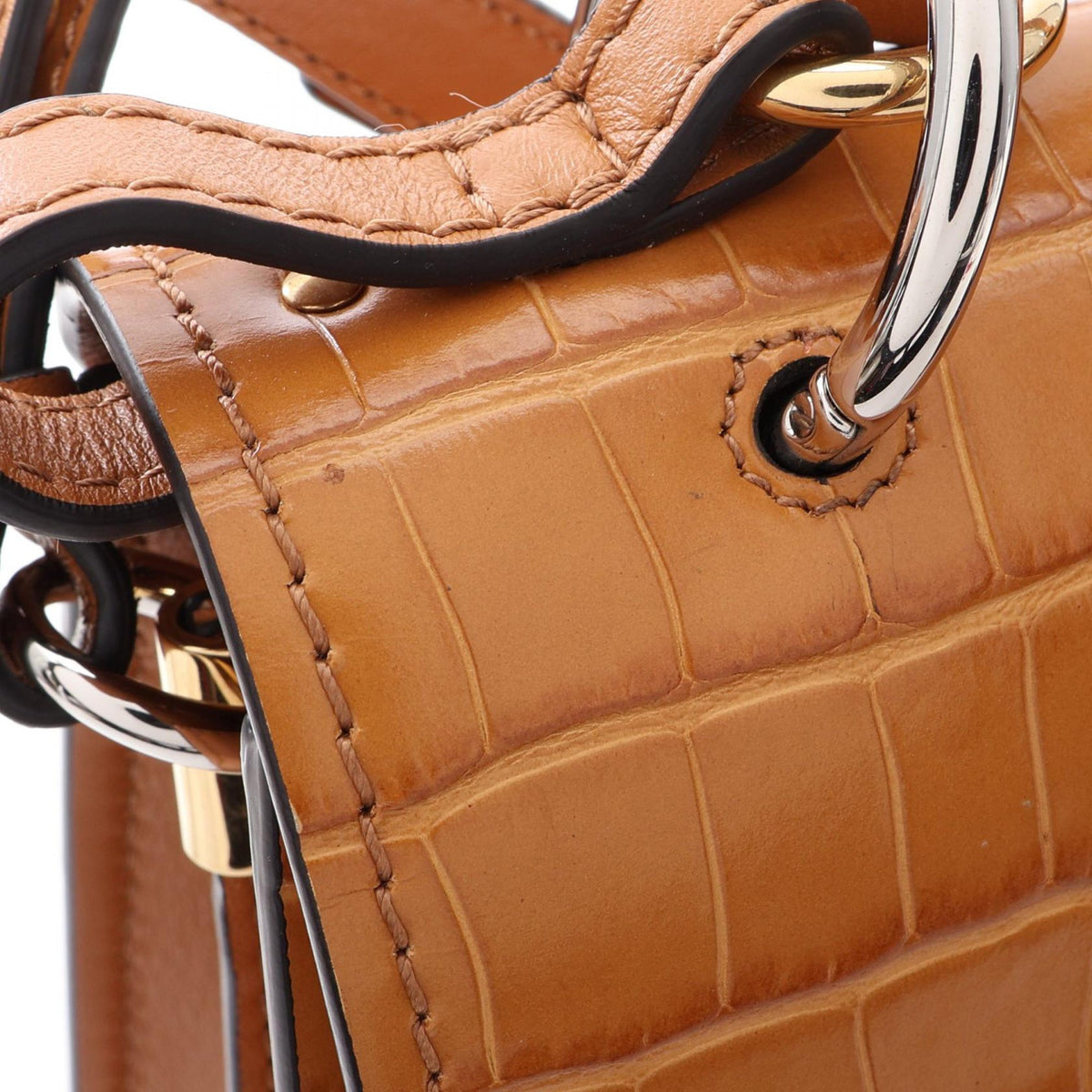 Chloé Crocodile Embossed Aby Satchel