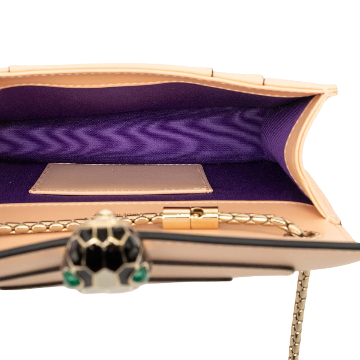 Bvlgari Small Leather Square Serpenti Forever Chain Crossbody
