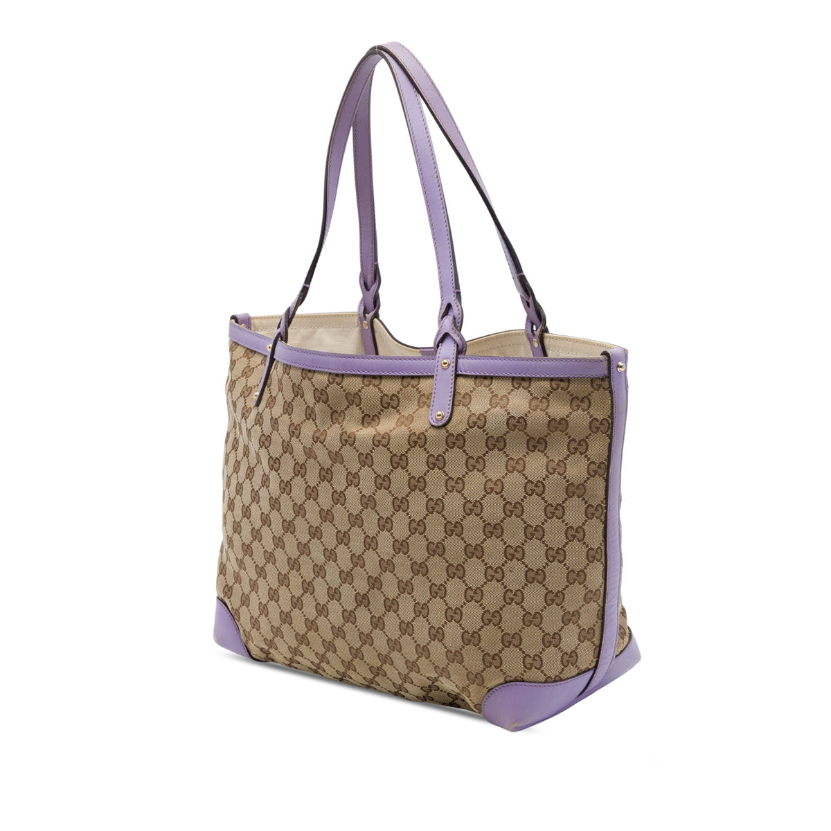 Gucci Medium GG Canvas Craft Tote — Beige