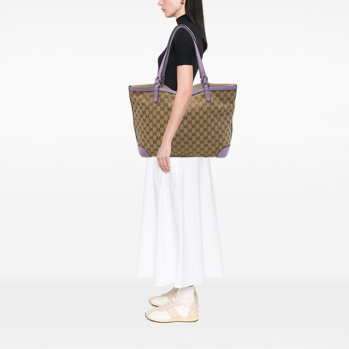 Gucci Medium GG Canvas Craft Tote — Beige