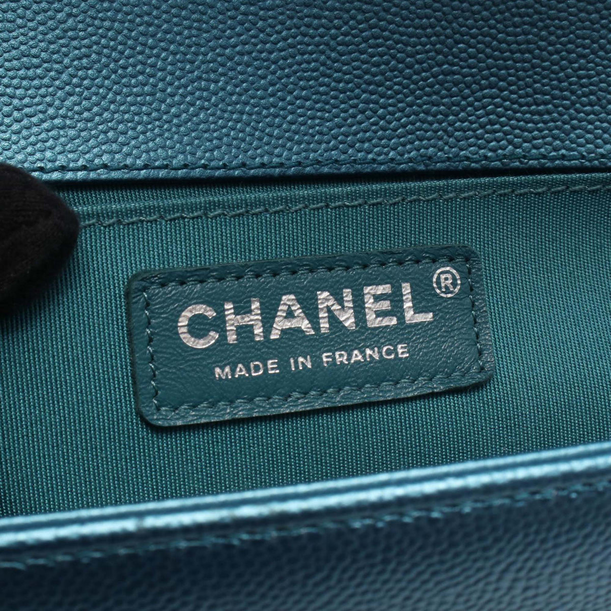 Chanel Quilted Metallic Caviar Boy Flap — Blue