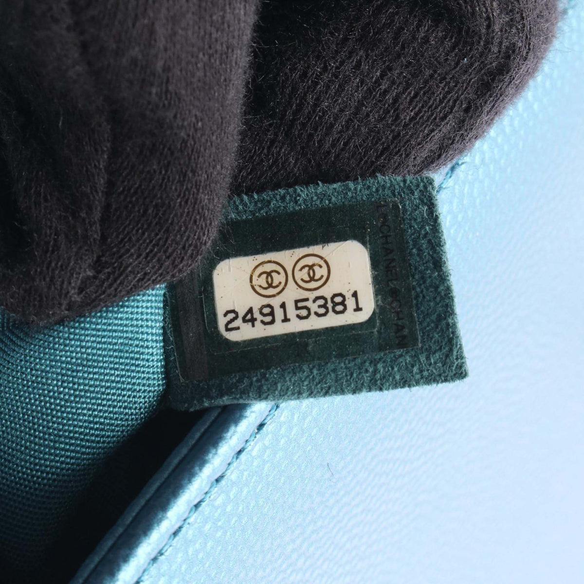 Chanel Quilted Metallic Caviar Boy Flap — Blue
