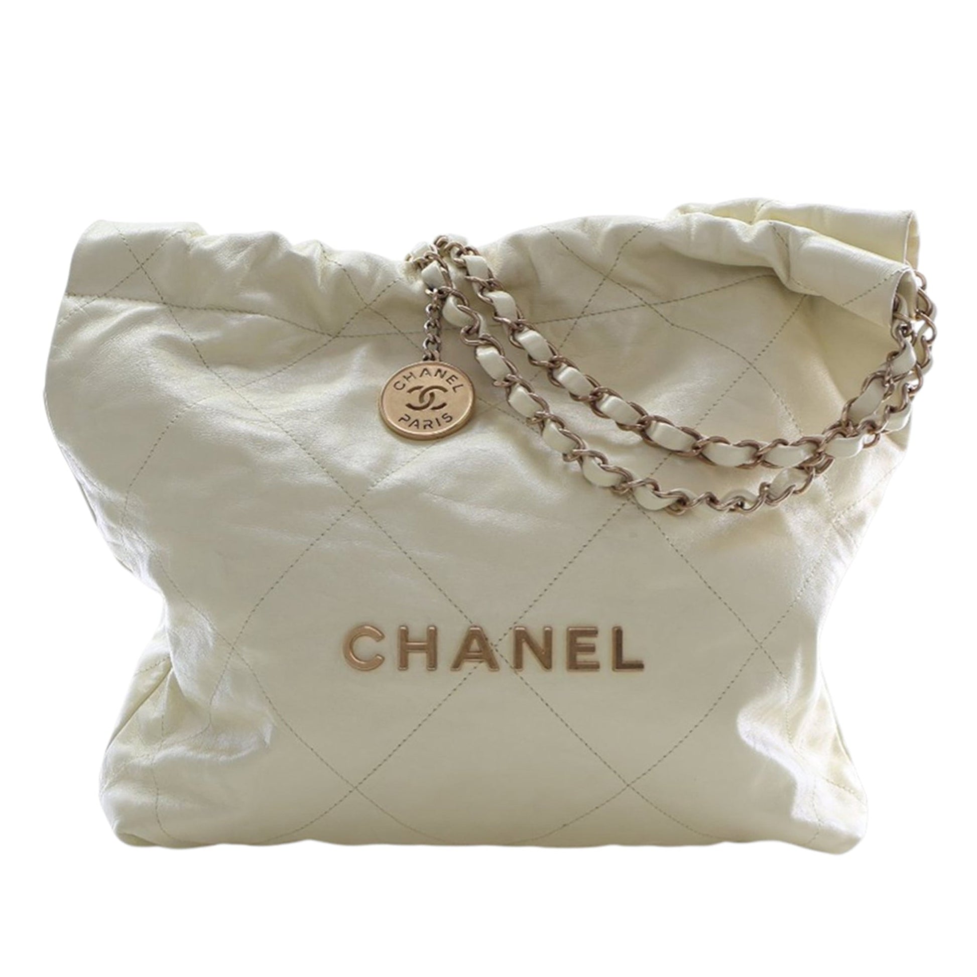 Small Quilted Shiny Calfskin 22 Handbag