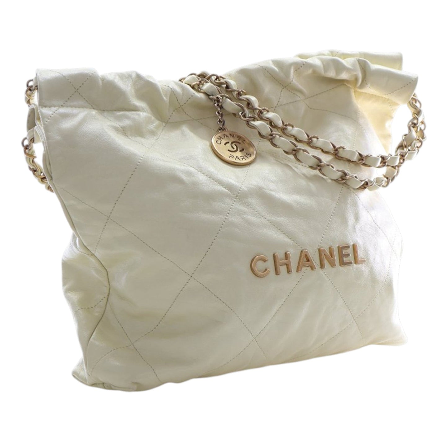 Small Quilted Shiny Calfskin 22 Handbag