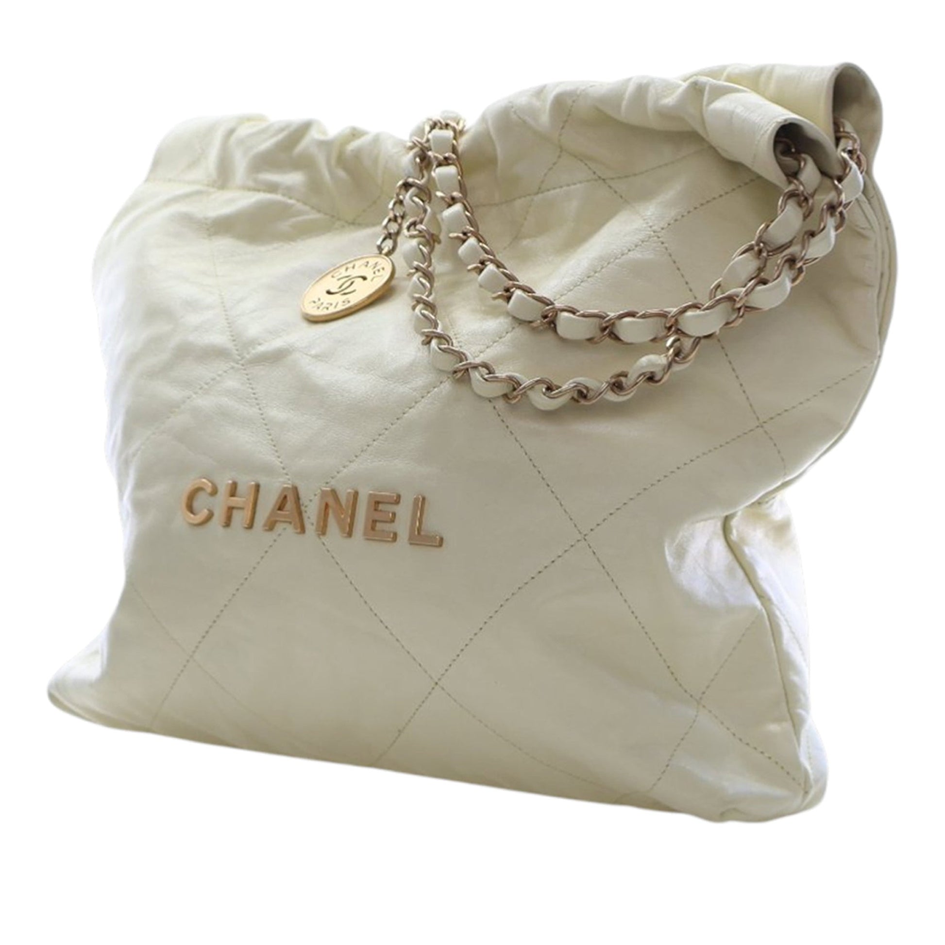 Small Quilted Shiny Calfskin 22 Handbag