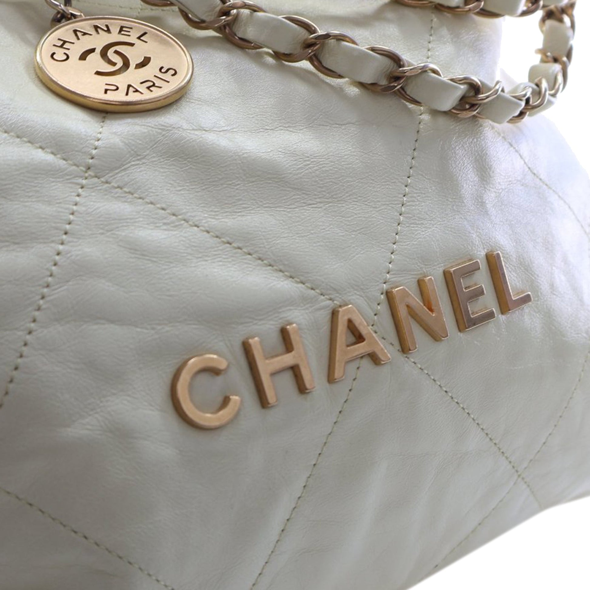 Small Quilted Shiny Calfskin 22 Handbag
